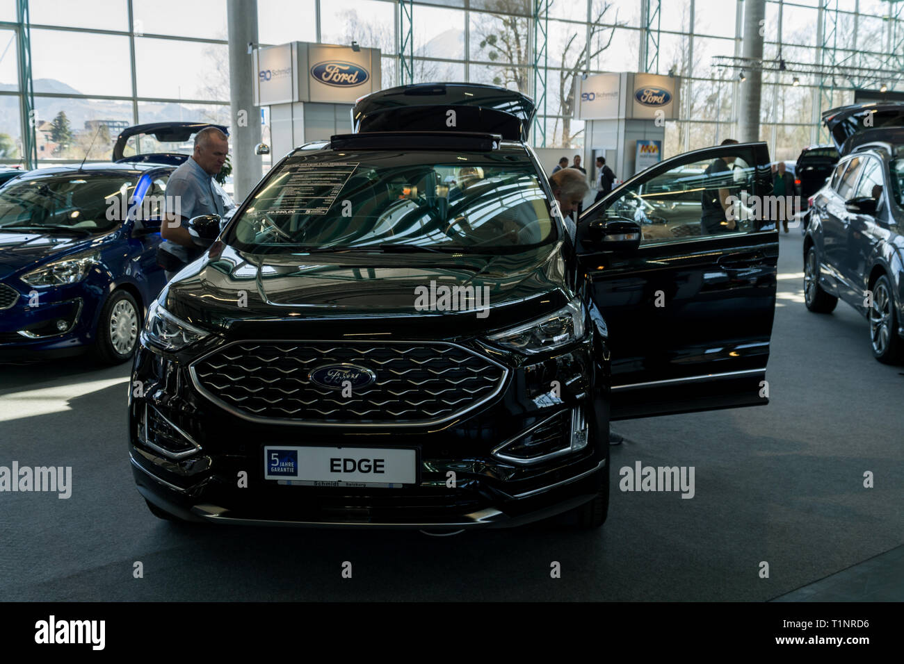 Salisburgo, Austria - marzo 23rd, 2019: la nuova Ford Edge presso l'auto expo Foto Stock