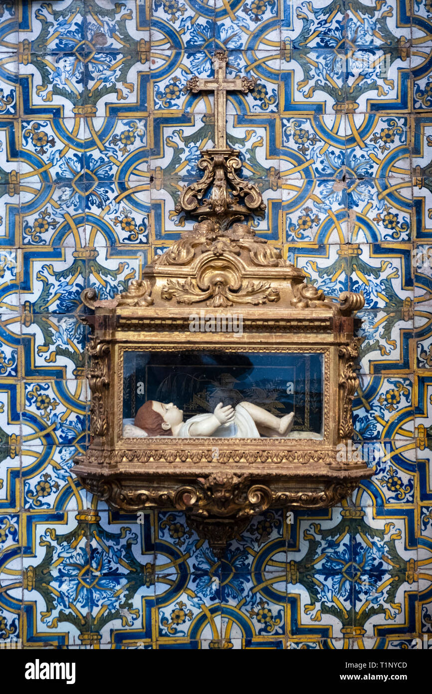 Interno della Chiesa della Misericordia (Igreja da Misericordia) a Viana do Castelo, distretto di Evora, Alentejo, Portogallo Foto Stock