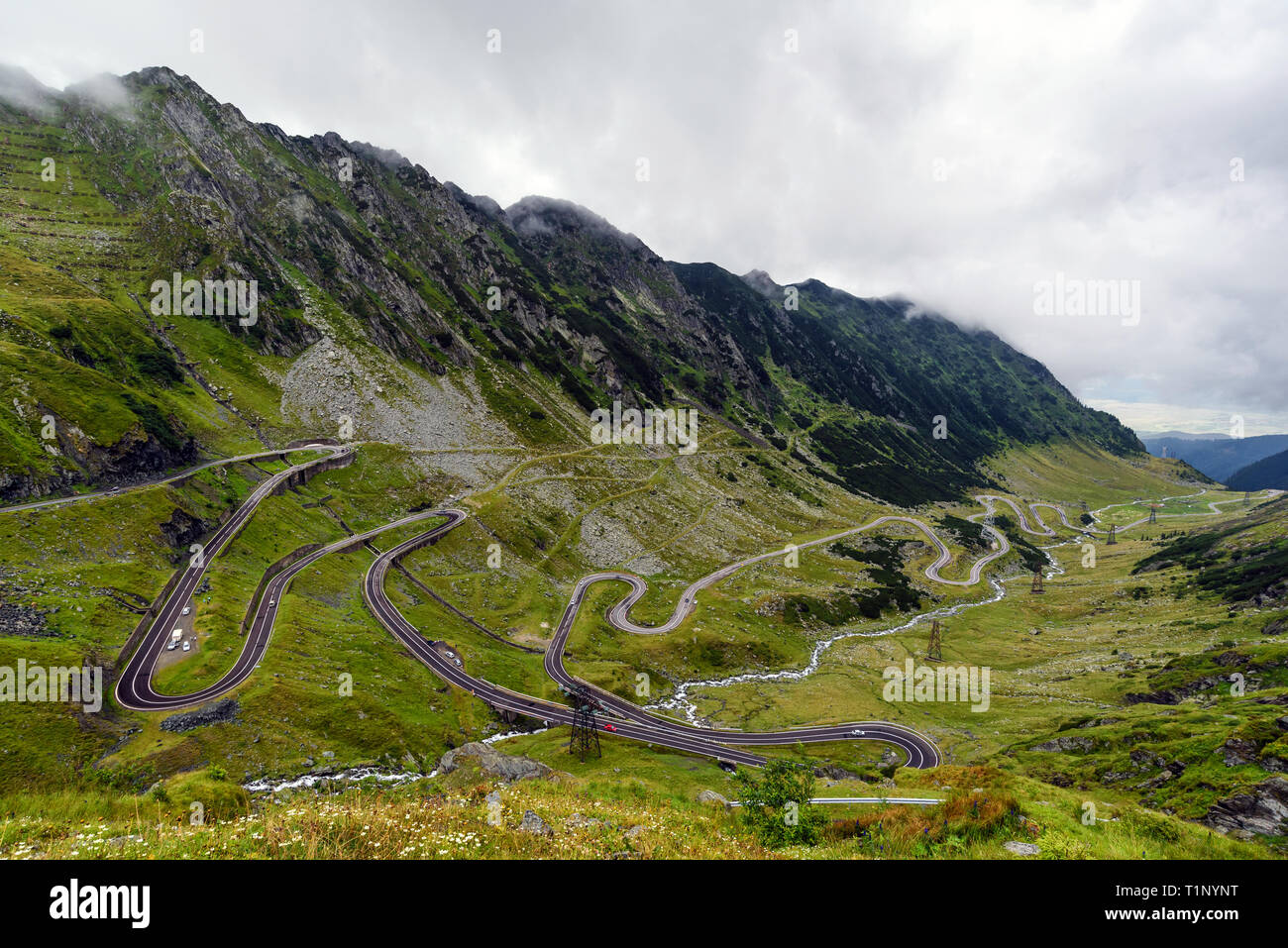 Monti Fagaras, Transfagarasan Road nei Carpazi Meridionali (Alpi della Transilvania), Romania. Foto Stock