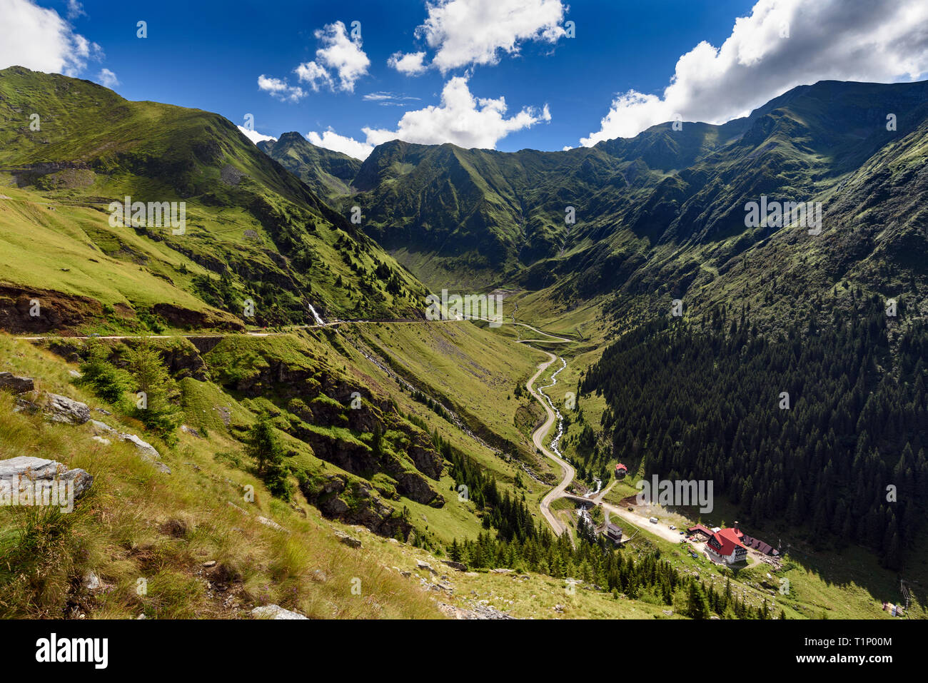 Monti Fagaras, Transfagarasan Road nei Carpazi Meridionali (Alpi della Transilvania), Romania. Foto Stock