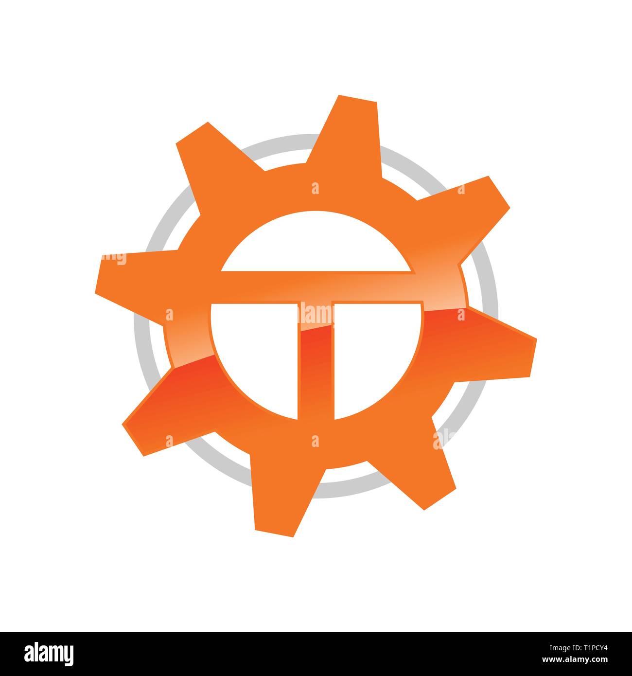 Lettera T Ingegneria iniziale vettore soluzione Symbol Logo grafico del modello di progettazione Illustrazione Vettoriale