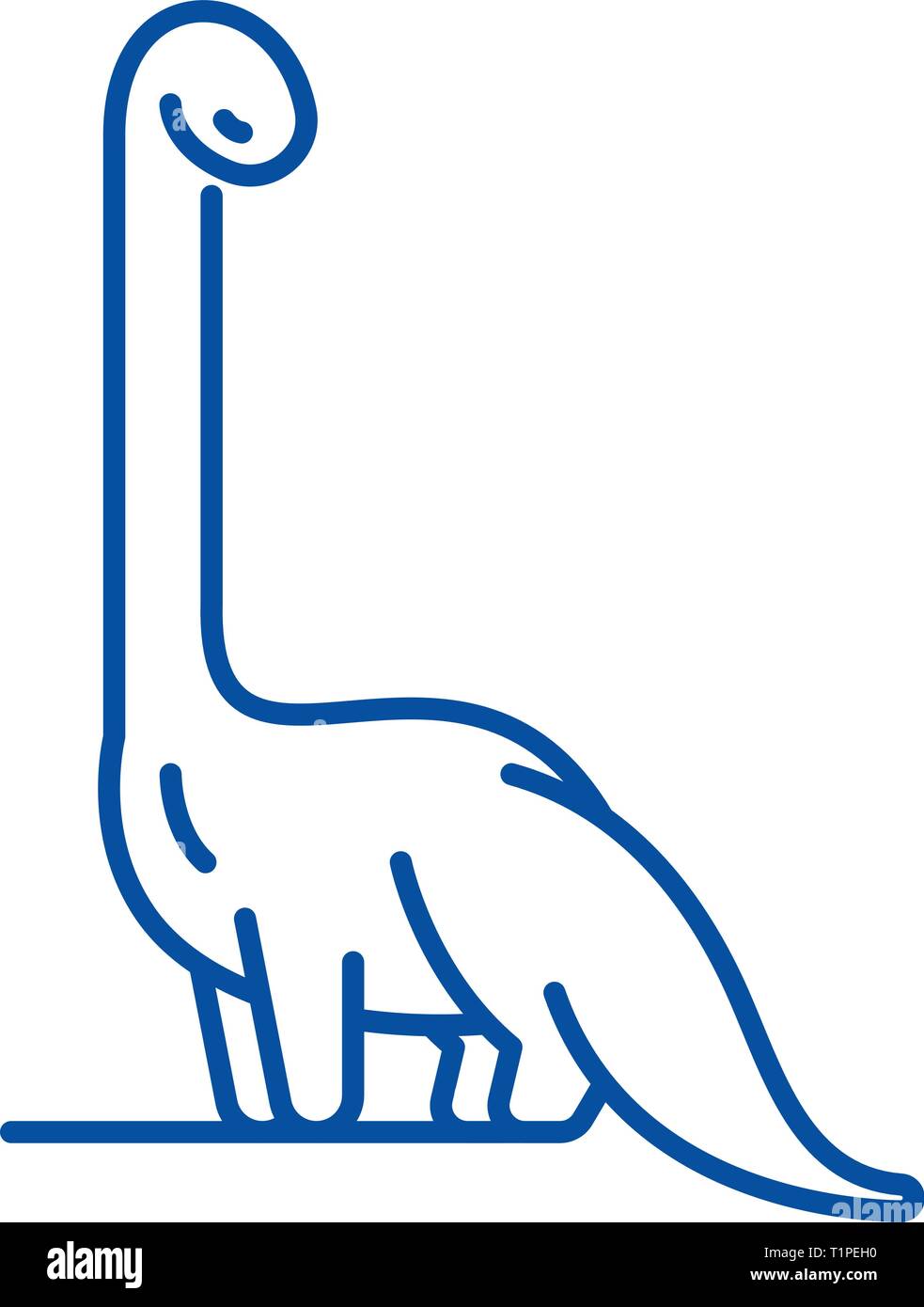 Diplodocus icona linea concept. Diplodocus piatto simbolo del vettore, segno, illustrazione di contorno. Illustrazione Vettoriale