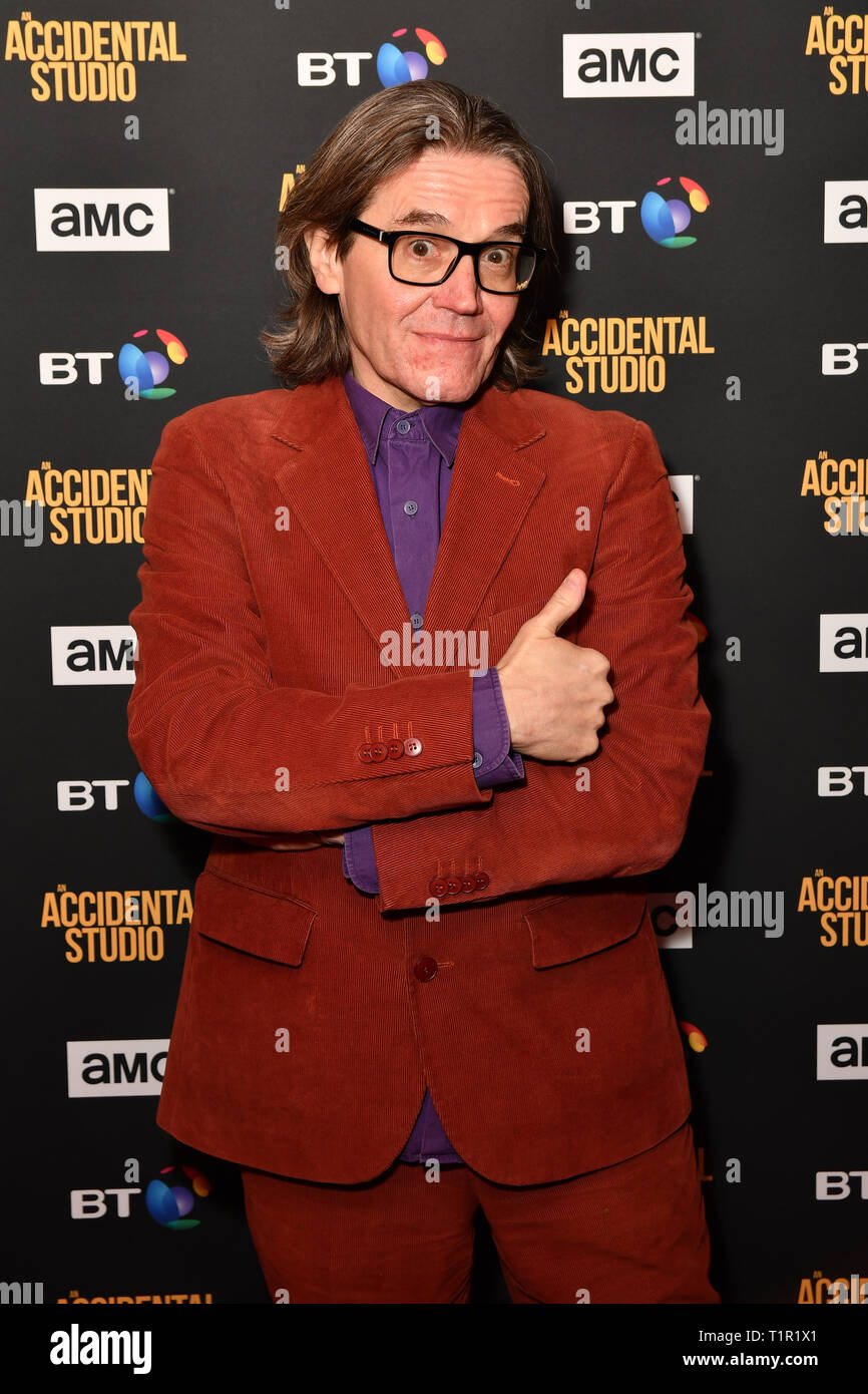 Londra, Regno Unito. 27 mar 2019. Stephen Woolley arriva alla premiere di documentario su British film società di produzione artigianale di film, creato da George Harrison dei Beatles il 27 marzo 2019, Londra, Regno Unito. Credito: Picture Capital/Alamy Live News Foto Stock