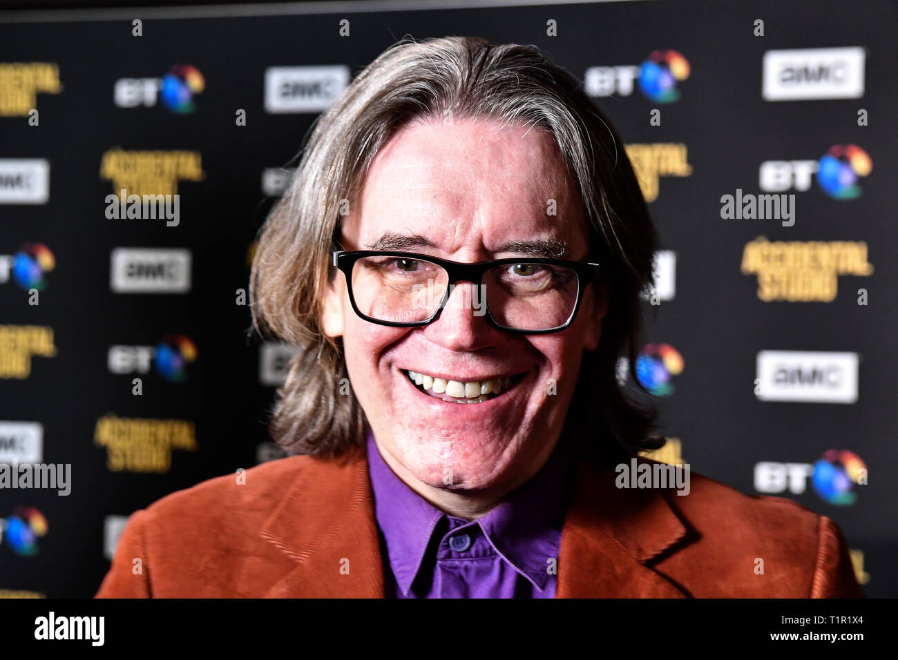 Londra, Regno Unito. 27 mar 2019. Stephen Woolley arriva alla premiere di documentario su British film società di produzione artigianale di film, creato da George Harrison dei Beatles il 27 marzo 2019, Londra, Regno Unito. Credito: Picture Capital/Alamy Live News Foto Stock