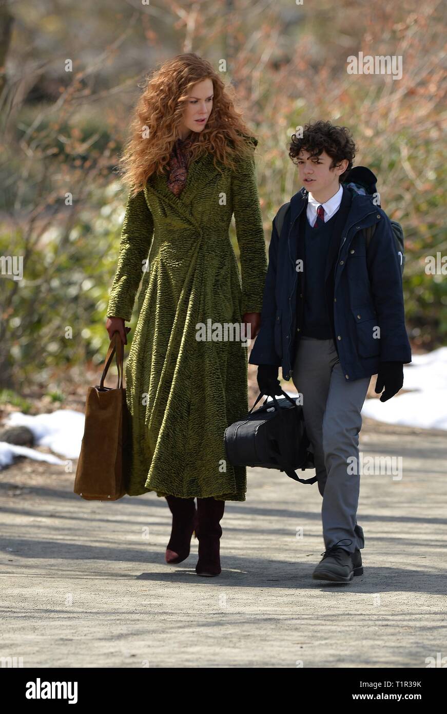 New York, NY, STATI UNITI D'AMERICA. 27 Mar, 2019. Nicole Kidman, Noè Jupe, Annullamento fuori e circa per celebrità Candids - MER, New York, NY Marzo 27, 2019. Credito: Kristin Callahan/Everett raccolta/Alamy Live News Foto Stock