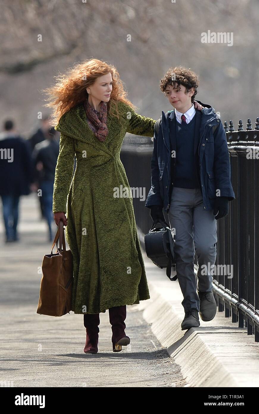 New York, NY, STATI UNITI D'AMERICA. 27 Mar, 2019. Nicole Kidman, Noè Jupe, Annullamento fuori e circa per celebrità Candids - MER, New York, NY Marzo 27, 2019. Credito: Kristin Callahan/Everett raccolta/Alamy Live News Foto Stock