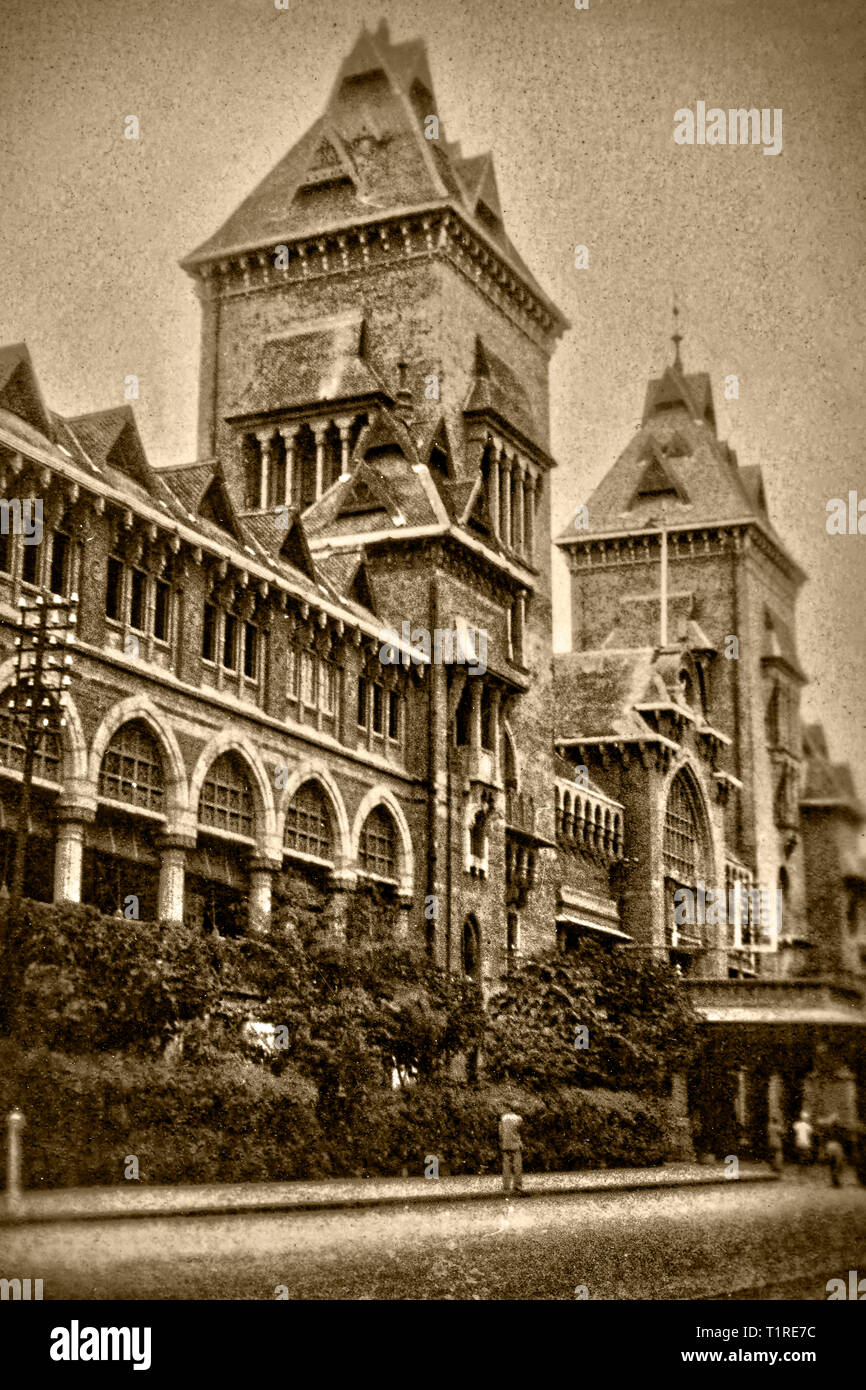 Vintage foto-Madras GPO 1905 ora Chennai generale Post Office CHENNAI Tamilnadu INDIA Foto Stock