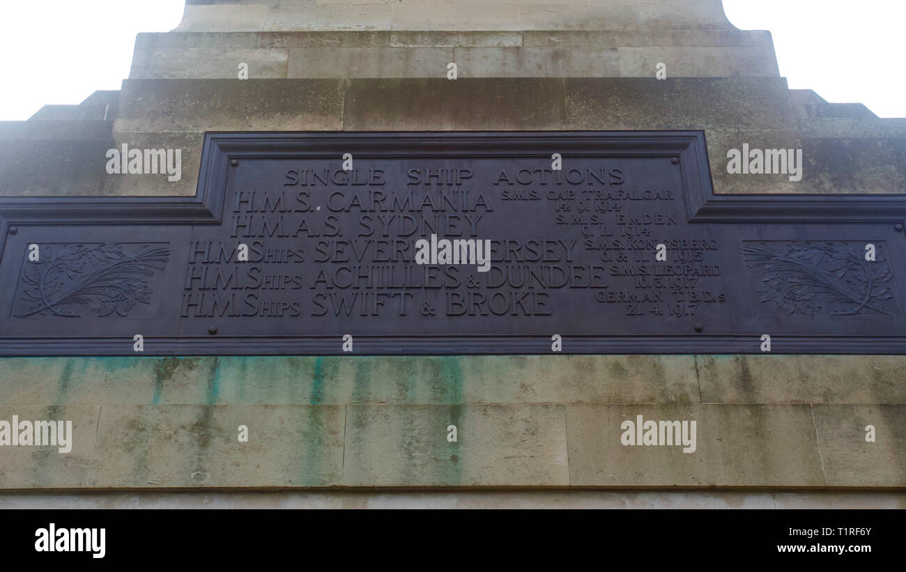 Naval War Memorial, Plymouth Devon, Inghilterra Foto Stock