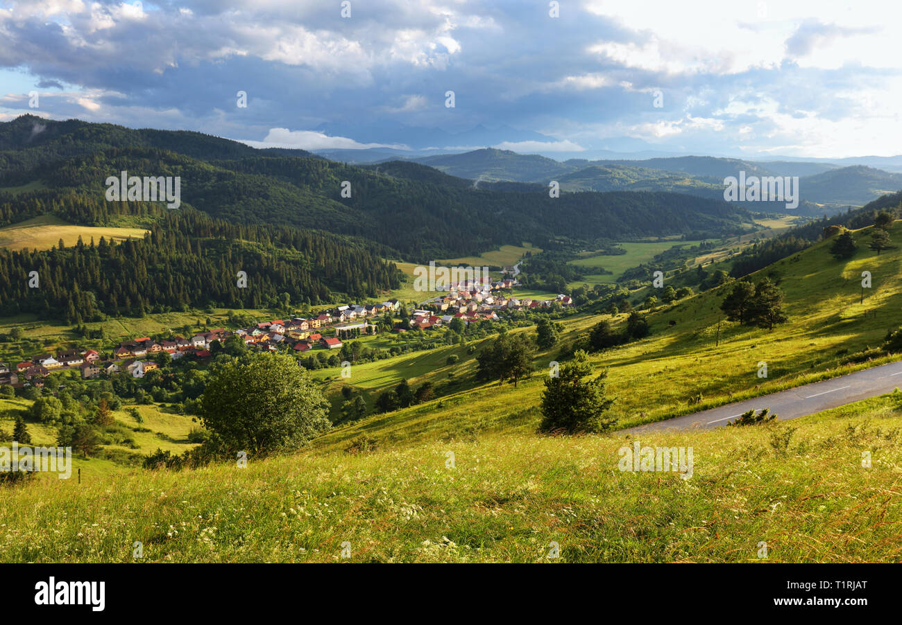 Bellissimo paesaggio estivo in montagna - Pieniny / Tatra, Slovacchia Foto Stock