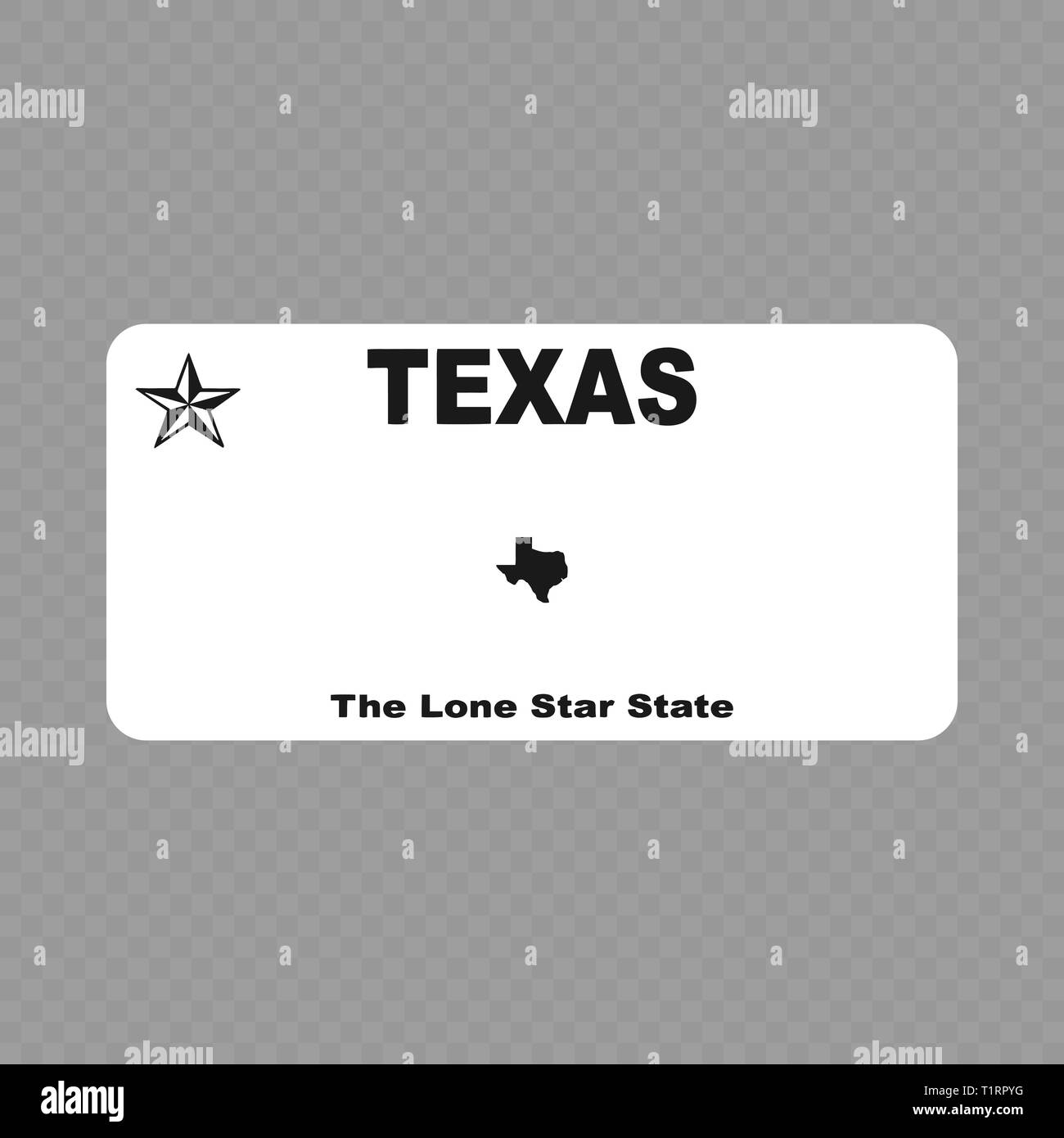 Numero di targa. Veicolo targhe di immatricolazione di stato USA - Texas Illustrazione Vettoriale