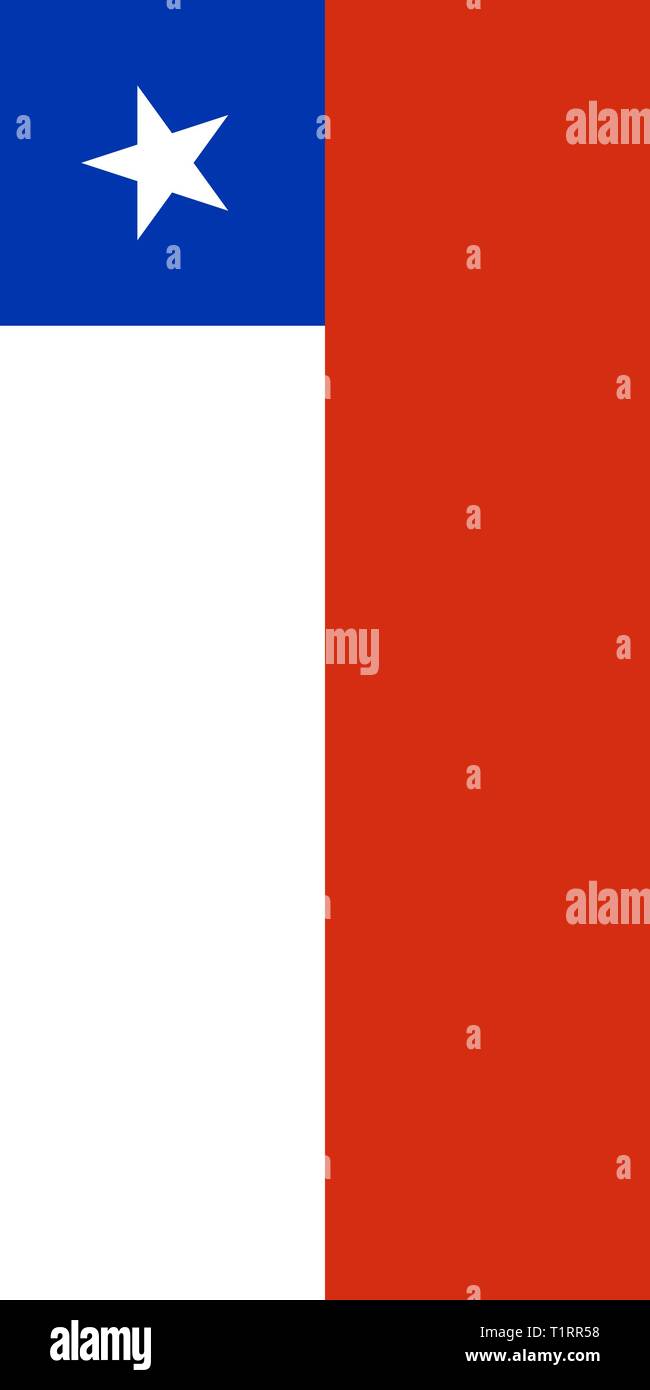 Appendere verticale di bandiera del Cile Illustrazione Vettoriale