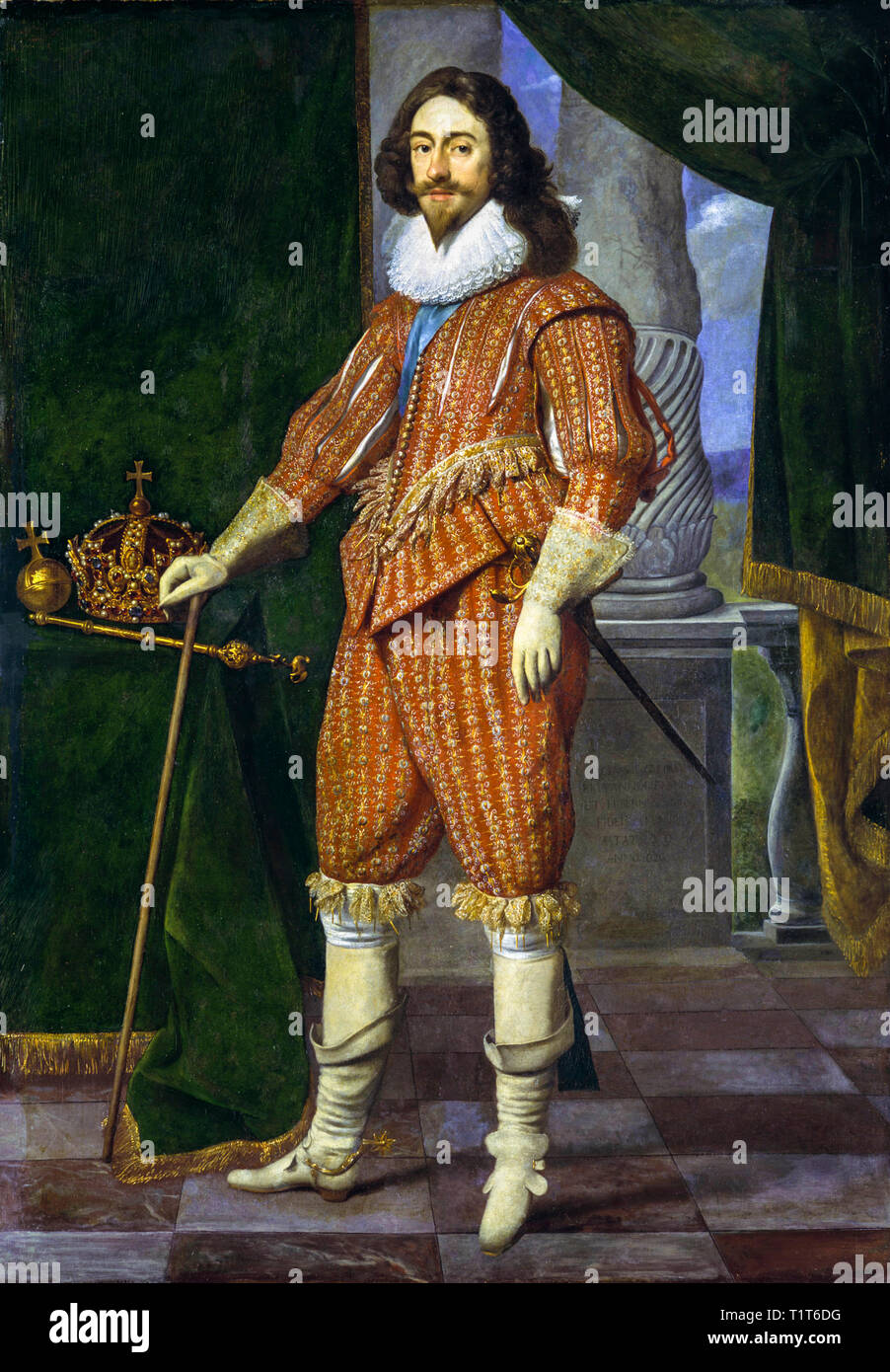 Charles I (1600-1649), re d'Inghilterra, ritratto, Daniël Mijtens, 1629 Foto Stock