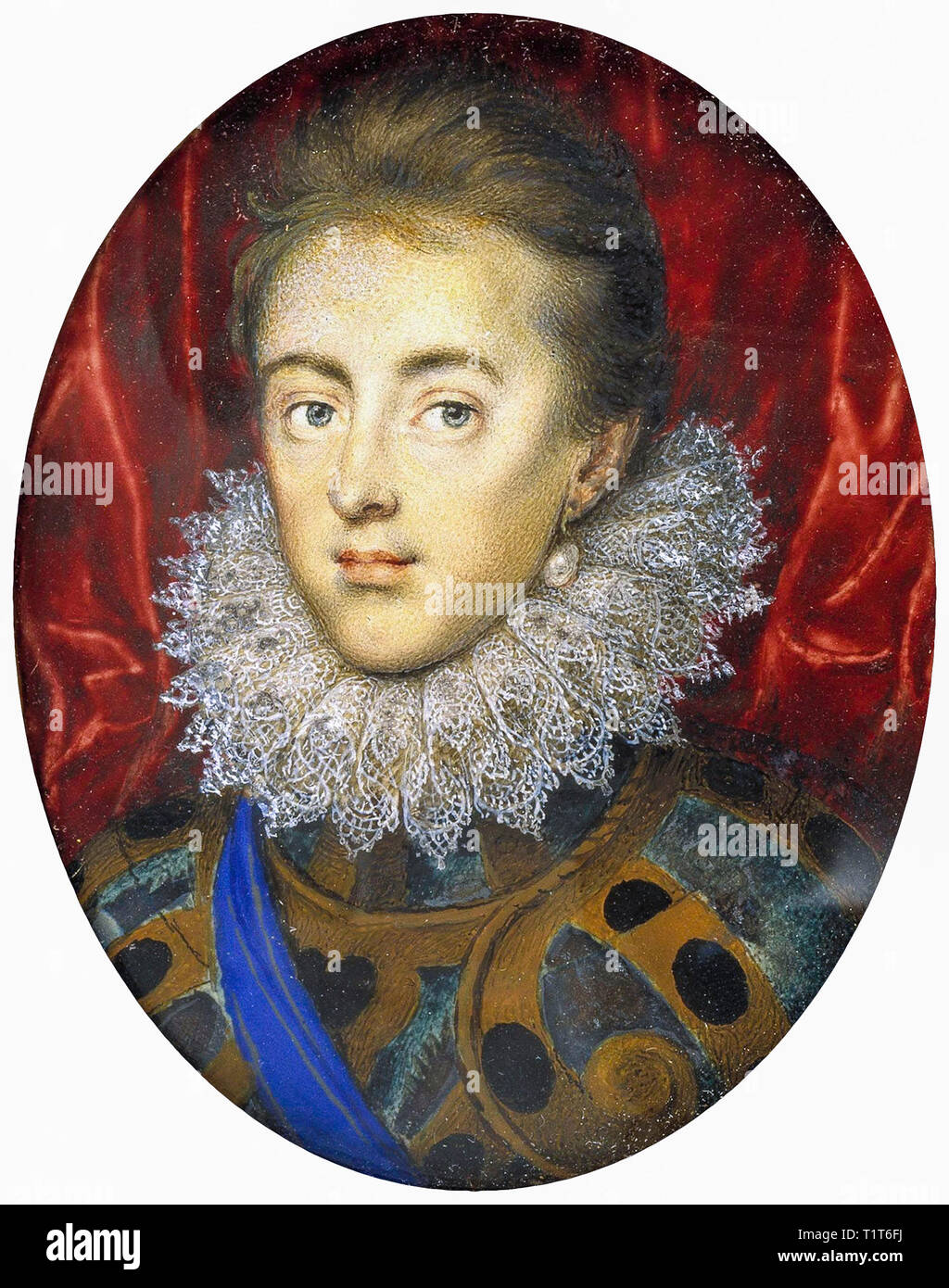 Charles, Principe di Galles (successivamente Charles I) come un giovane uomo nel 1615, Isaac Oliver Foto Stock