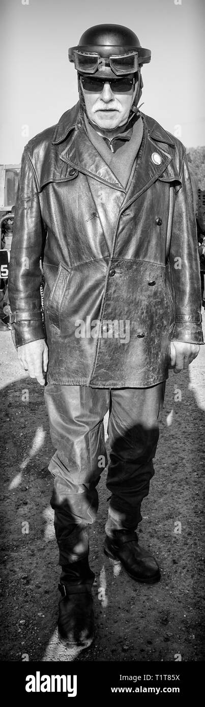 Epsom Downs Surrey, Regno Unito 24 marzo 2019 Pioneer Run Epsom alla Brighton Vintage Motorcycle Run 80th Anniversary. Credito: Ian Humphreys Foto Stock