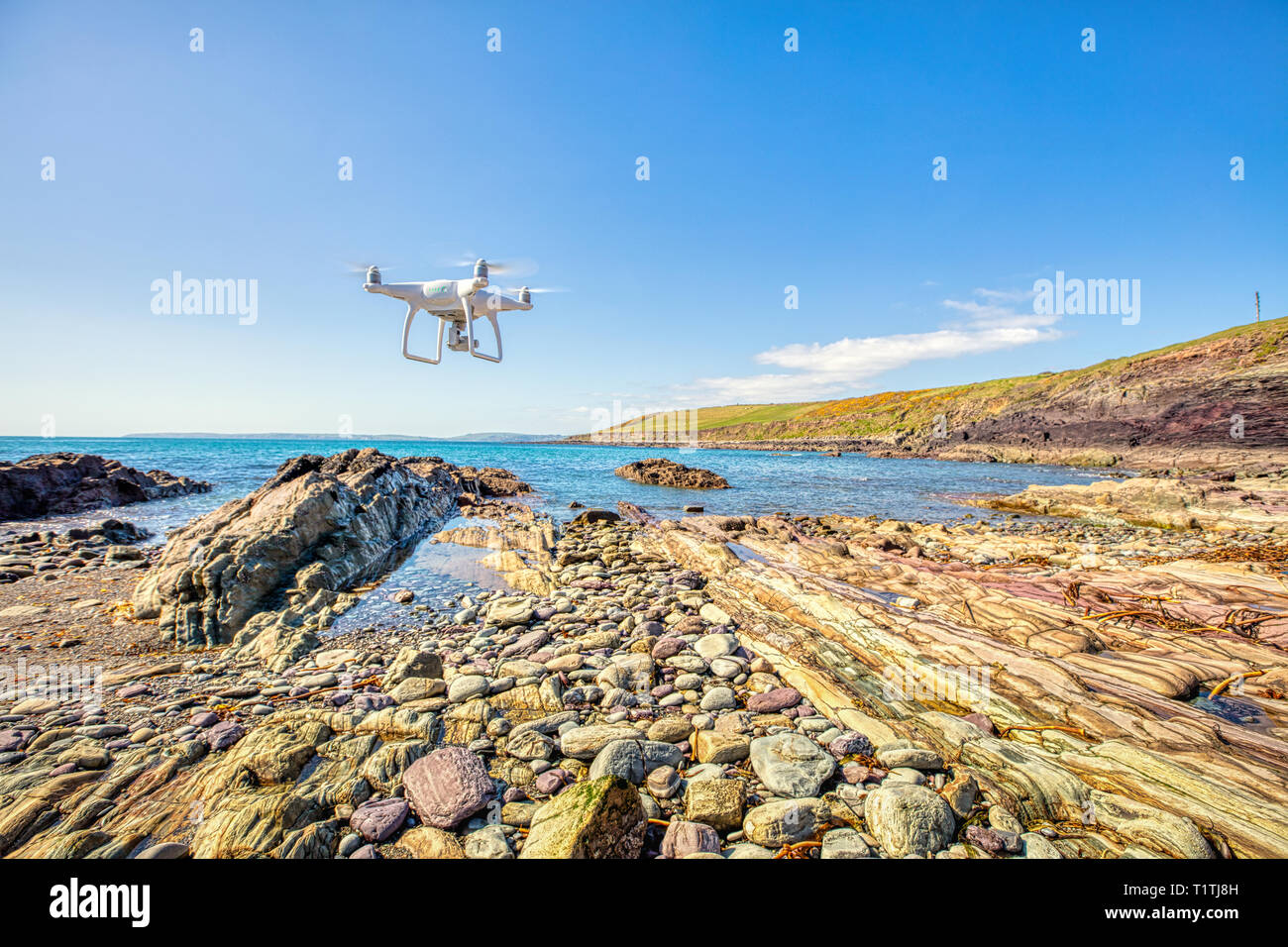 Drone in azione Foto Stock