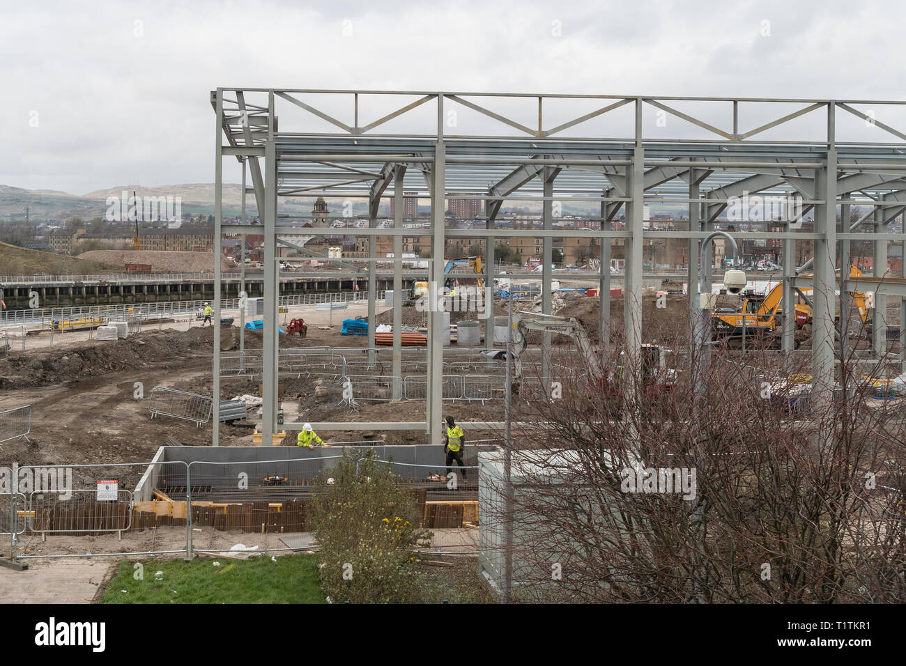 Clydebank energy per la costruzione del centro a ex John Brown's sito cantiere, Queen's Quay, Clydebank, Glasgow, Scotland, Regno Unito Foto Stock