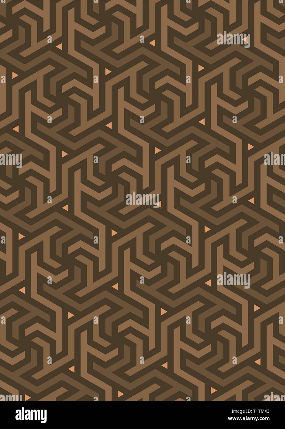 Vettore geometrico, costruito su una griglia esagonale. Geometrico ornamento islamico. Multicolore ornamento arabo. Modello di paesi arabi Illustrazione Vettoriale