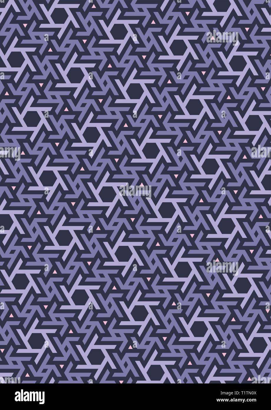 Vettore geometrico, costruito su una griglia esagonale. Geometrico ornamento islamico. Multicolore ornamento arabo. Modello di paesi arabi Illustrazione Vettoriale