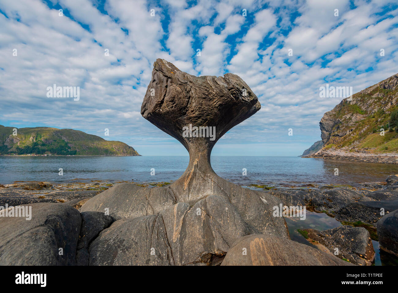 Kannesteinen, Maloy, Vagsoy, Sogn og Fjordane, Norwegen, Europa Foto Stock