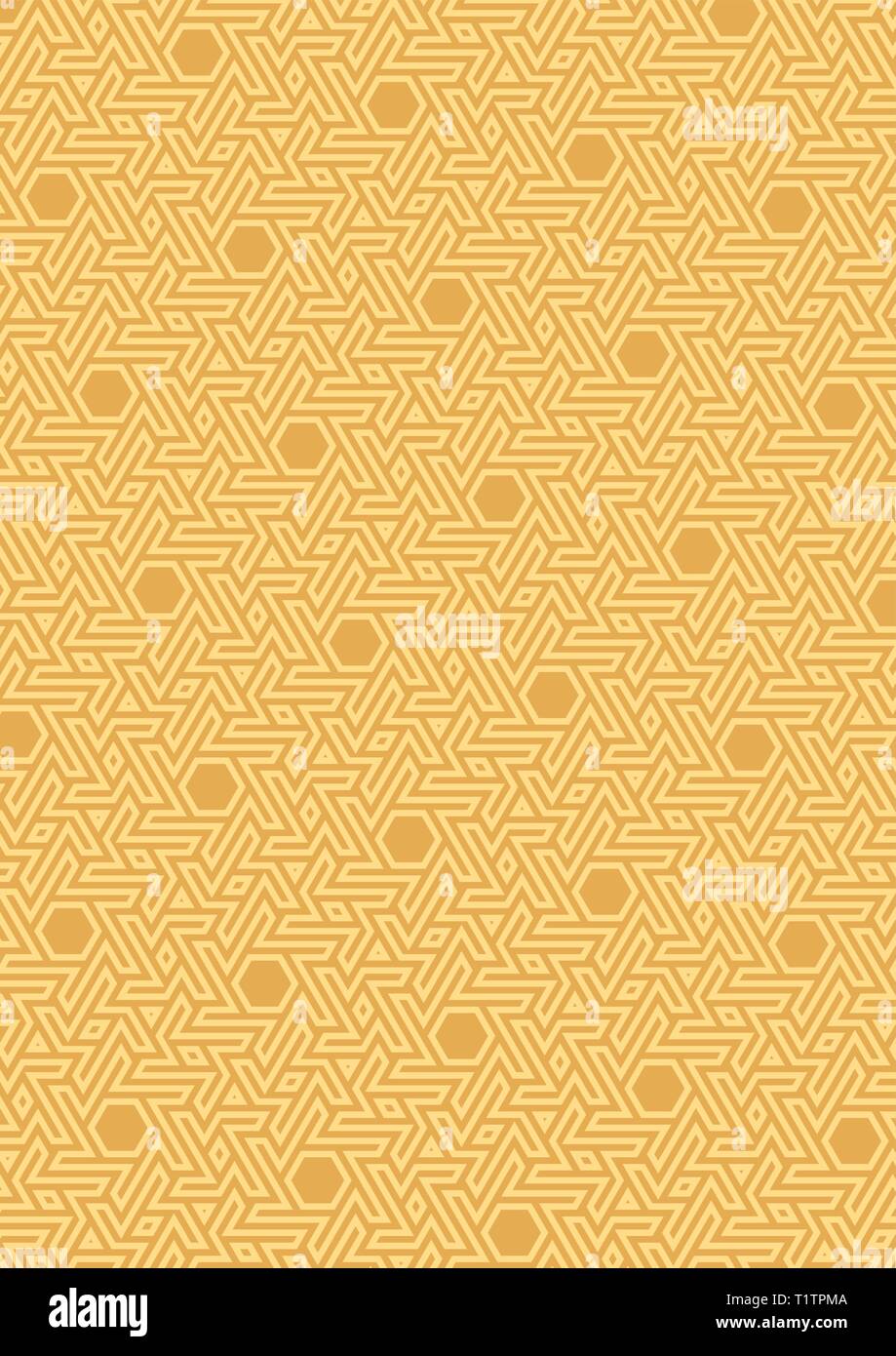 Vettore geometrico, costruito su una griglia esagonale. Geometrico ornamento islamico. Multicolore ornamento arabo. Modello di paesi arabi Illustrazione Vettoriale