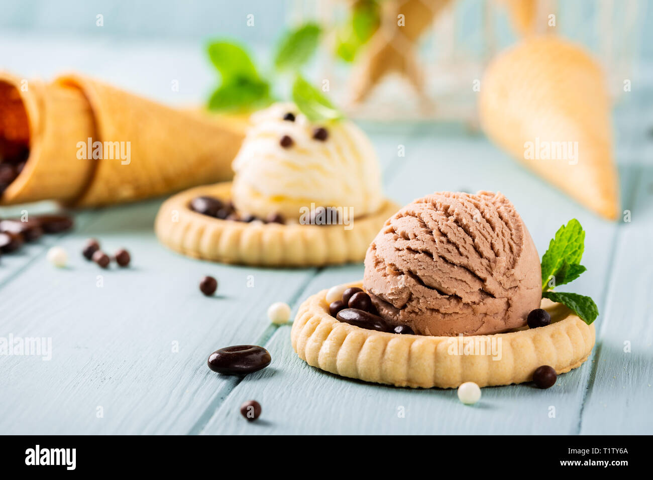 Fatti in casa e caffè gelato al cioccolato Foto Stock