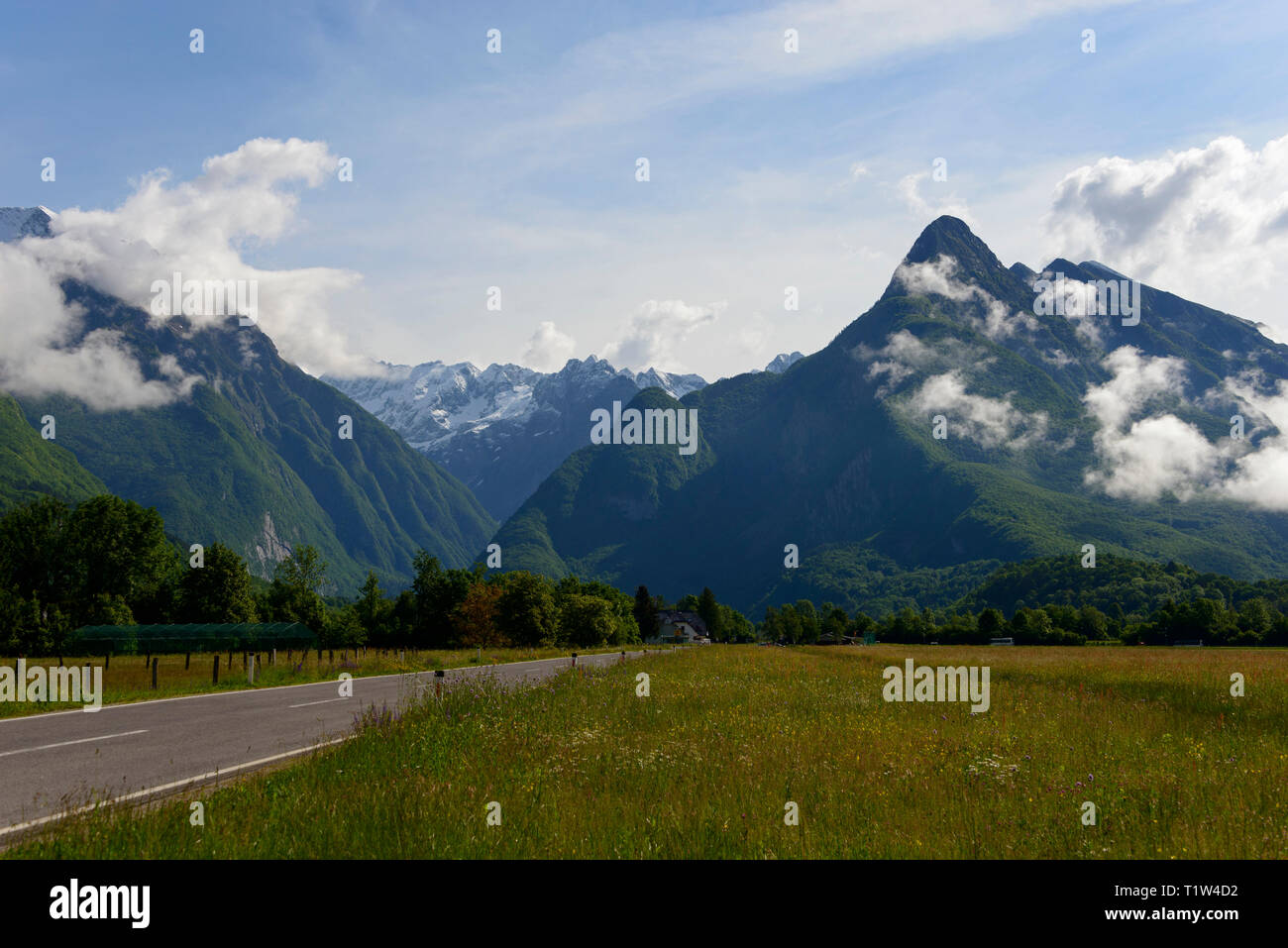 Nei pressi di Bovec, sulle Alpi Giulie, Slovenia Foto Stock