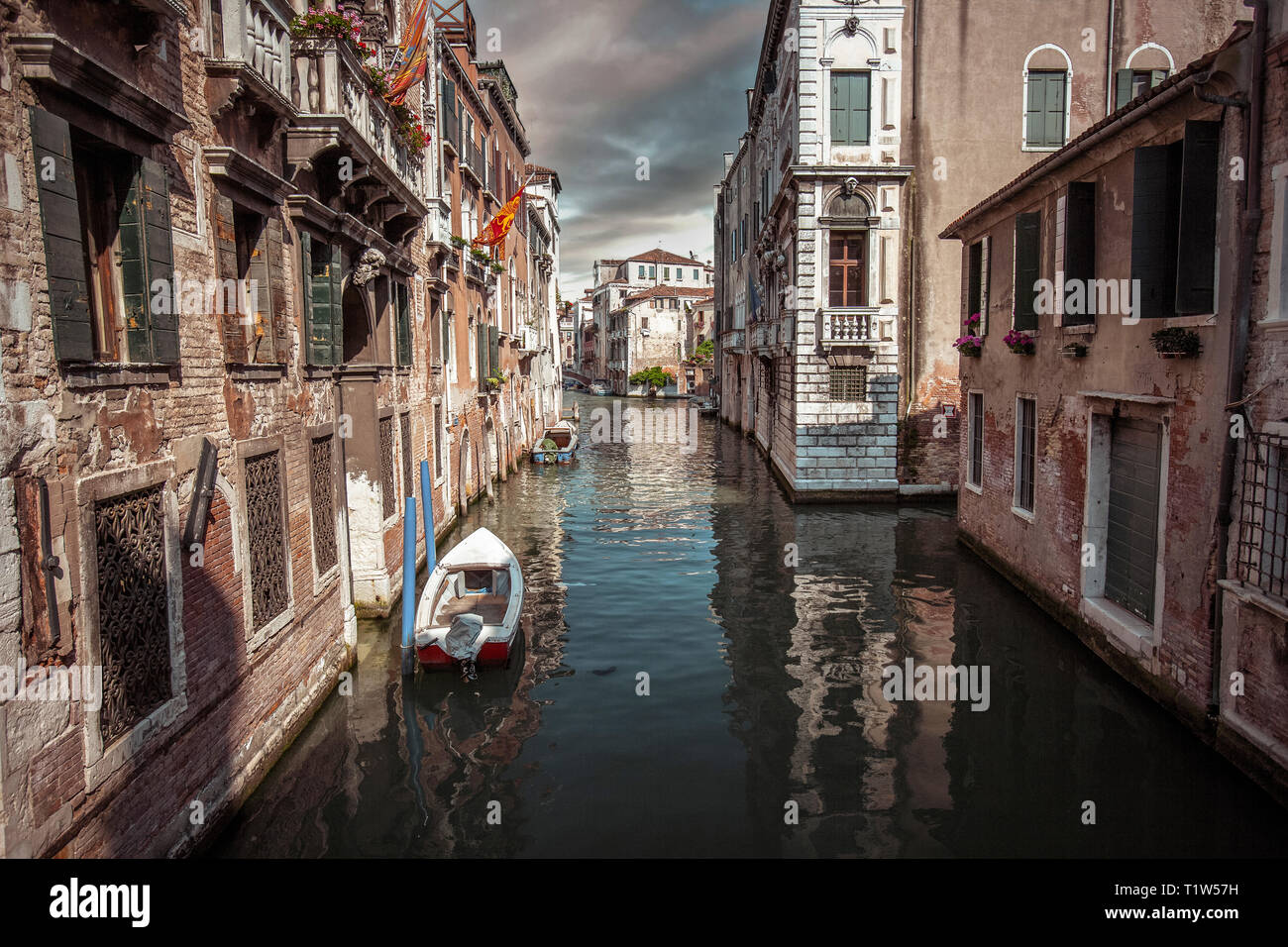 Vista su Venezia con edifici spettacolari Foto Stock