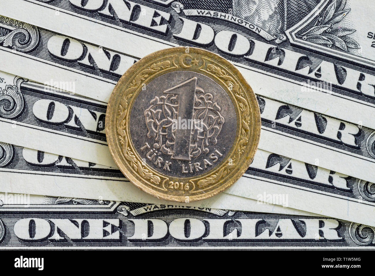 Dollaro USA e Lira turca Foto Stock