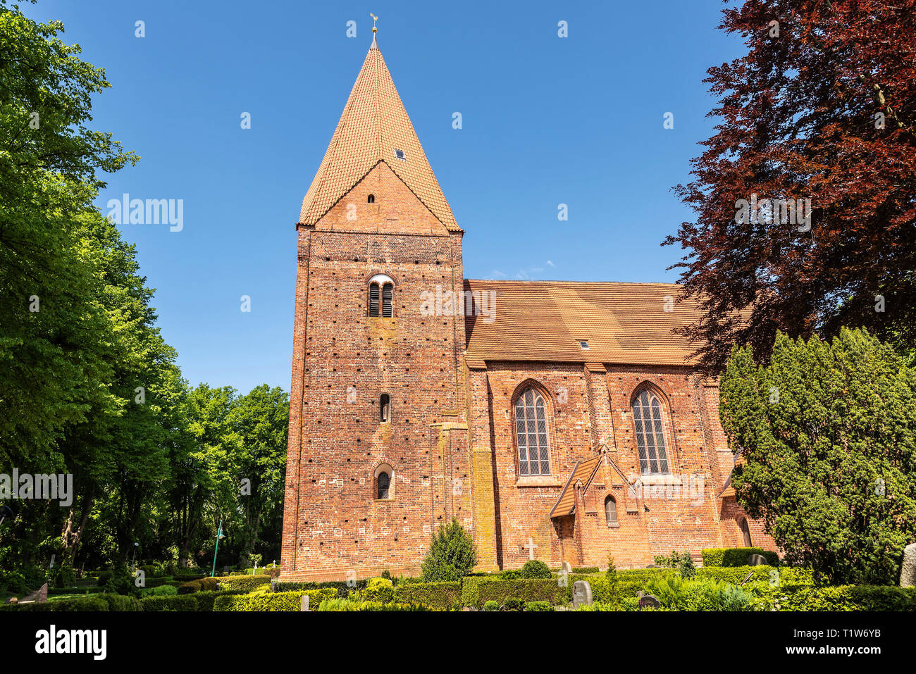 La chiesa, Kirchdorf, Poel isola, Meclemburgo-Pomerania Occidentale, Germania Foto Stock