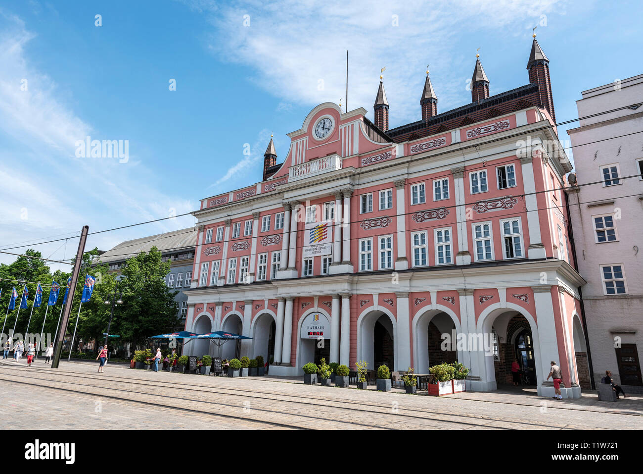 Municipio, Rostock, Meclemburgo-Pomerania Occidentale, Germania Foto Stock