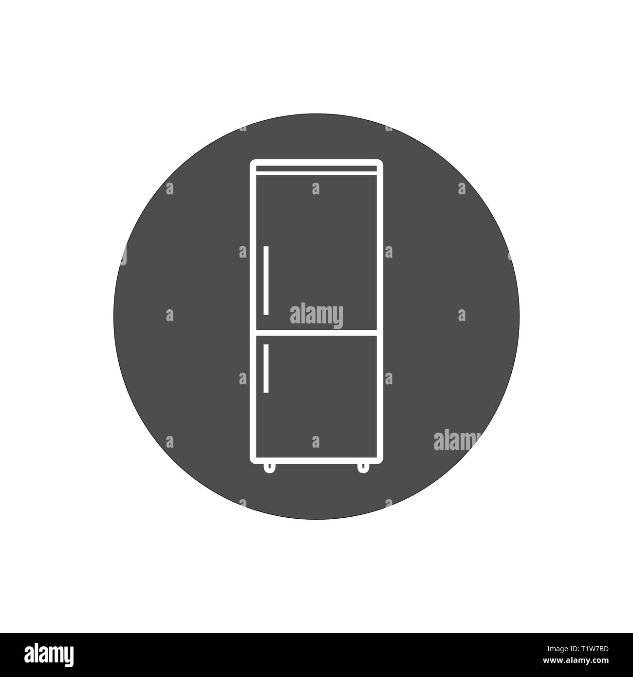 Illustrazione Vettoriale, design piatto. Frigo congelatore icona Illustrazione Vettoriale