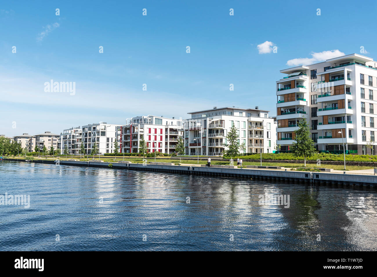 Area di sviluppo, Ziegelsee, sul lago Schwerin, Meclemburgo-Pomerania Occidentale, Germania Foto Stock