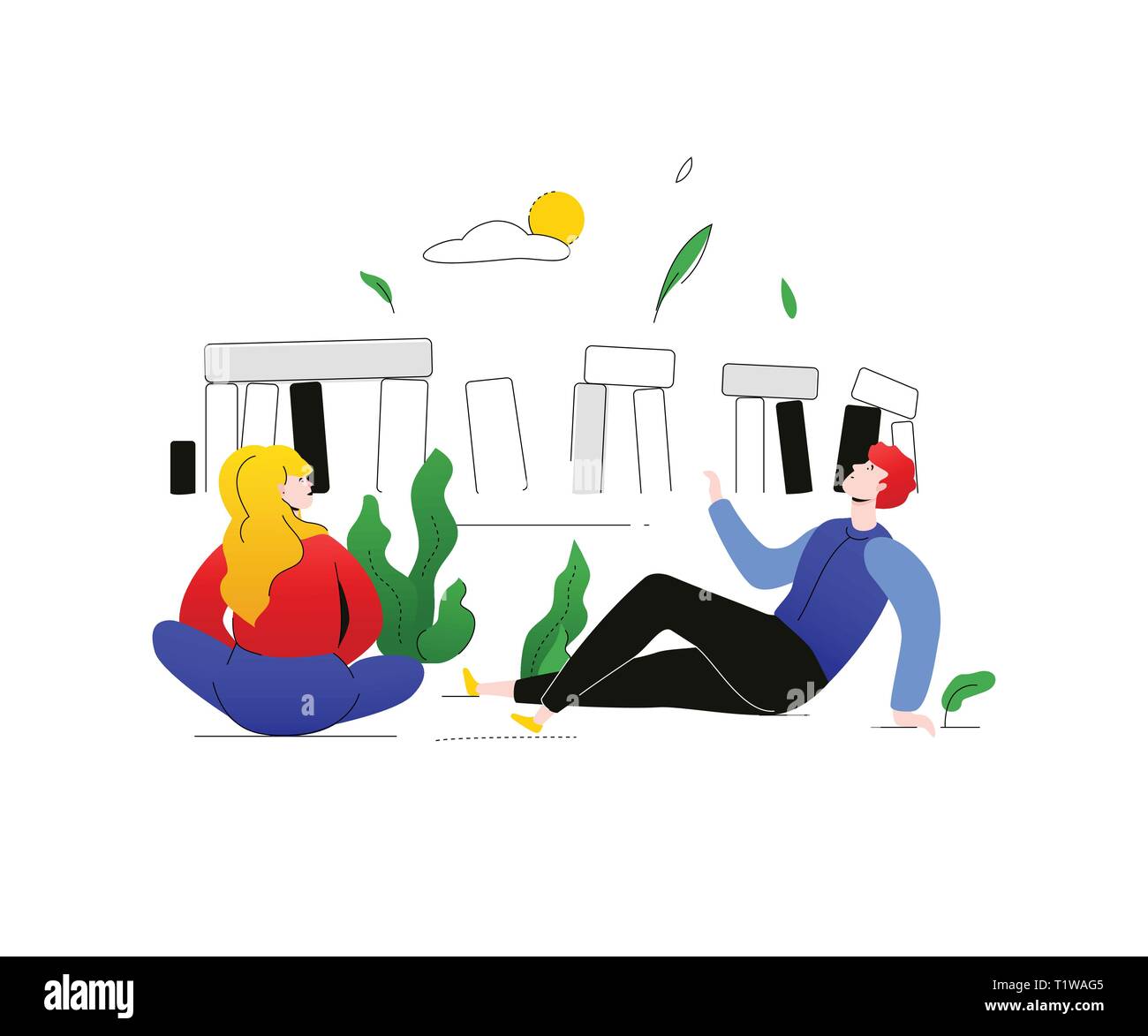 Visita Inghilterra - piatto colorato stile design illustrazione Illustrazione Vettoriale