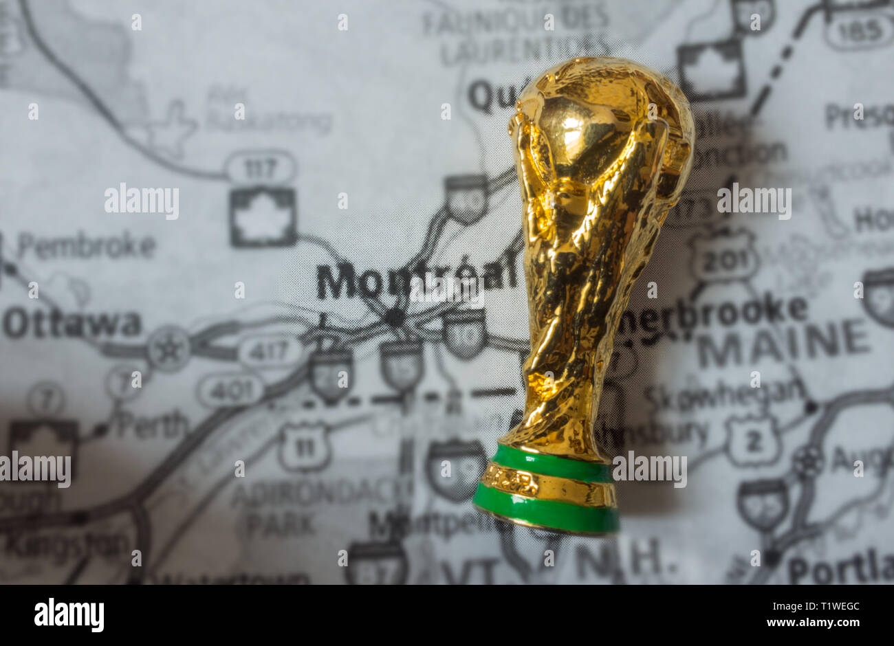 4 marzo, 2019, Montreal, Canada. Montreal è una delle città ospitanti la Coppa del Mondo FIFA 2026 che si terrà in Stati Uniti d'America, il Canada e il Messico. Foto Stock