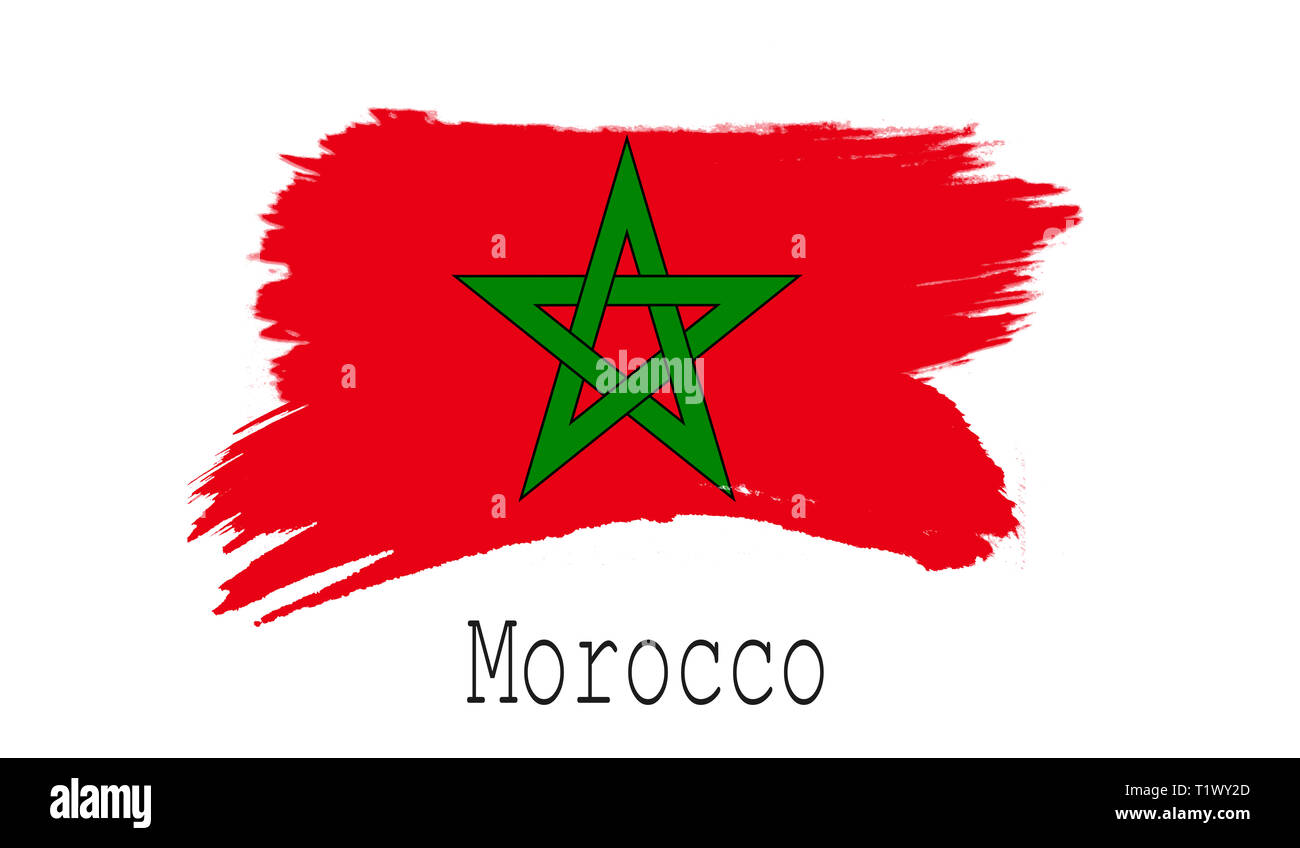 Bandiera del Marocco. 3D sventola bandiera design. Il simbolo