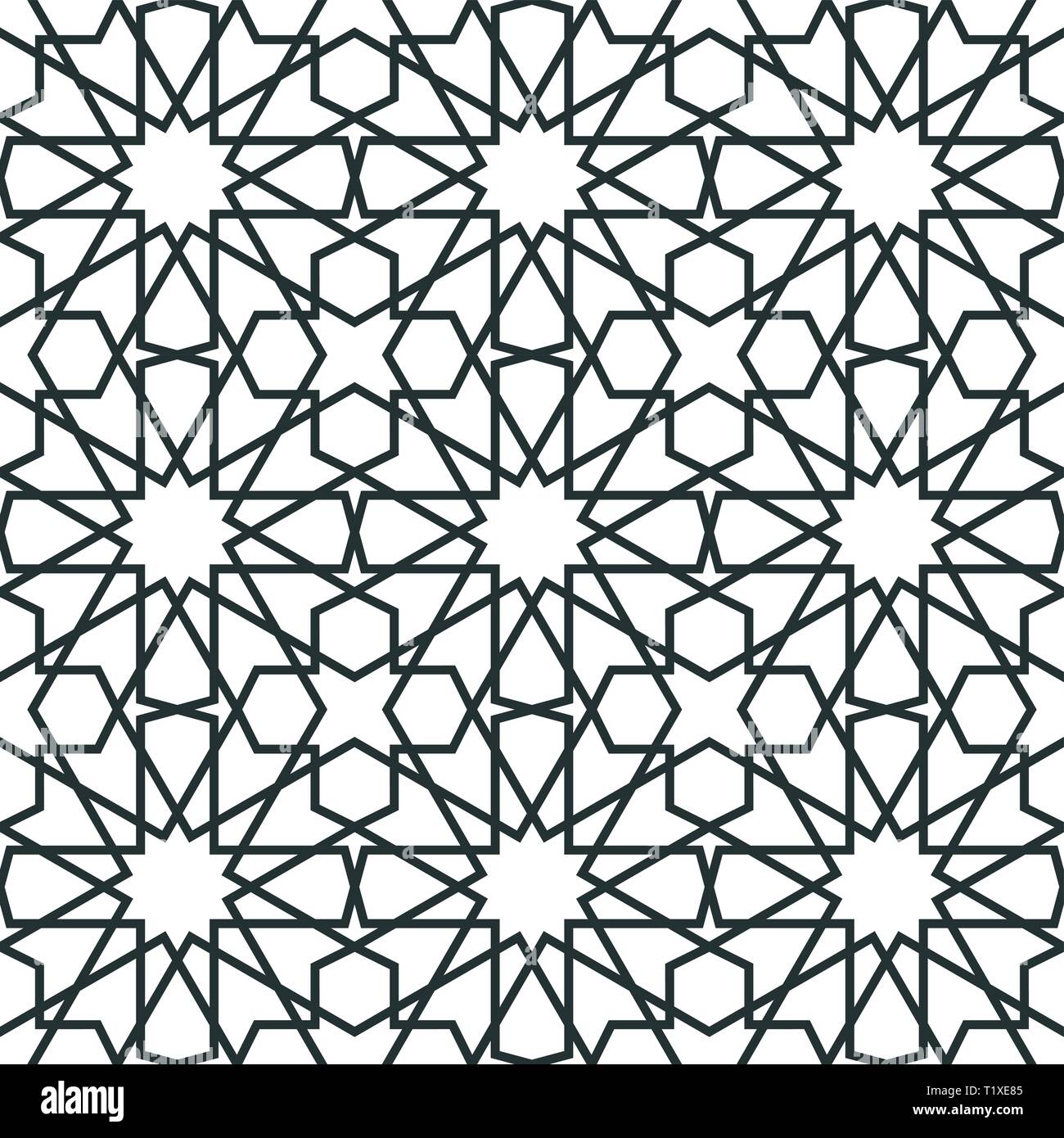 Stelle marocchino seamless pattern. Tradizionale ornamento islamico Illustrazione Vettoriale