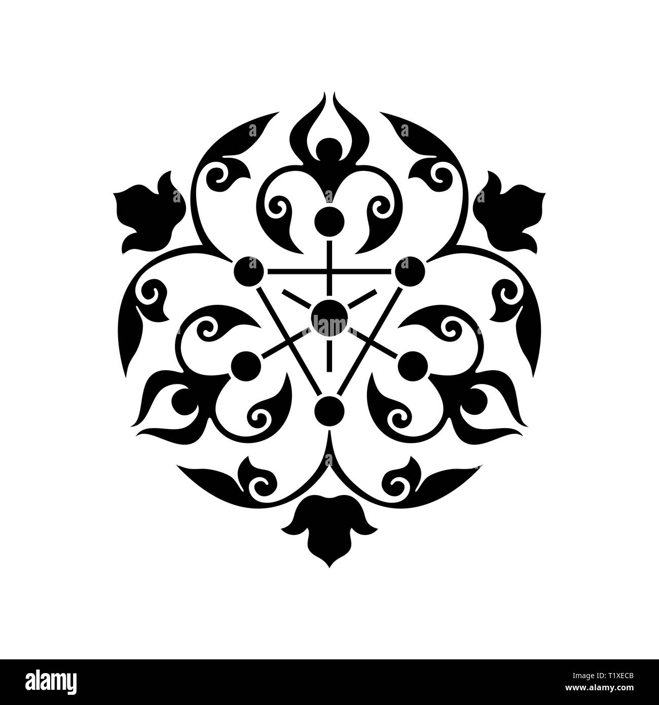 Cerchio astratto floreale decorazioni ornamentali. Mandala. Illustrazione Vettoriale. Illustrazione Vettoriale