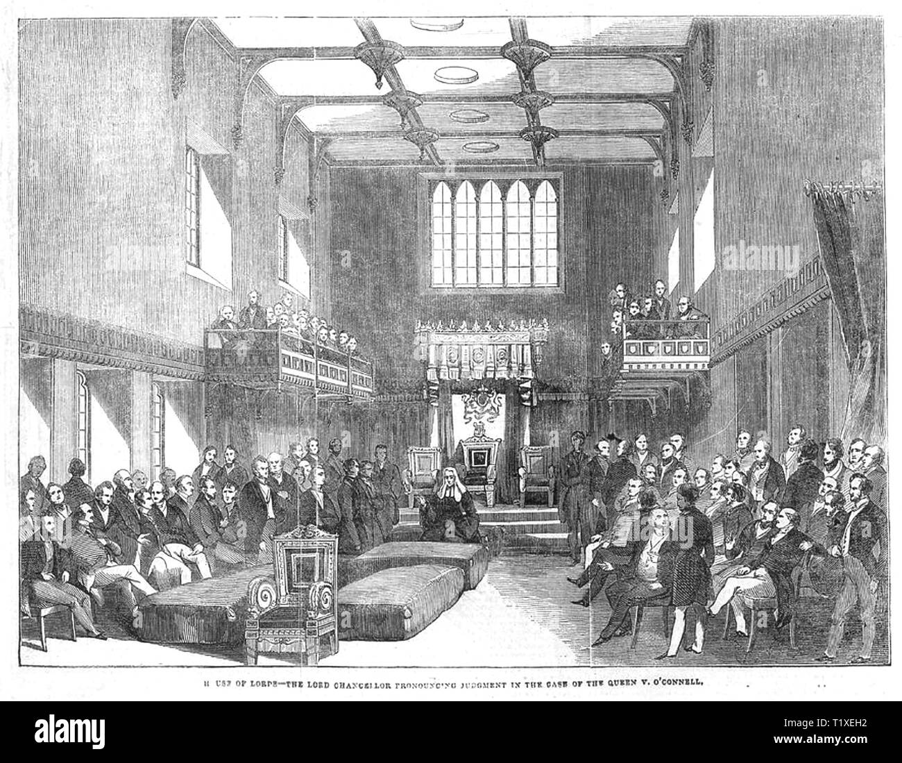 Di Daniel O'Connell (1775-1847) Irish leader politico presso il suo processo per la House of Lords nel 1844 Foto Stock