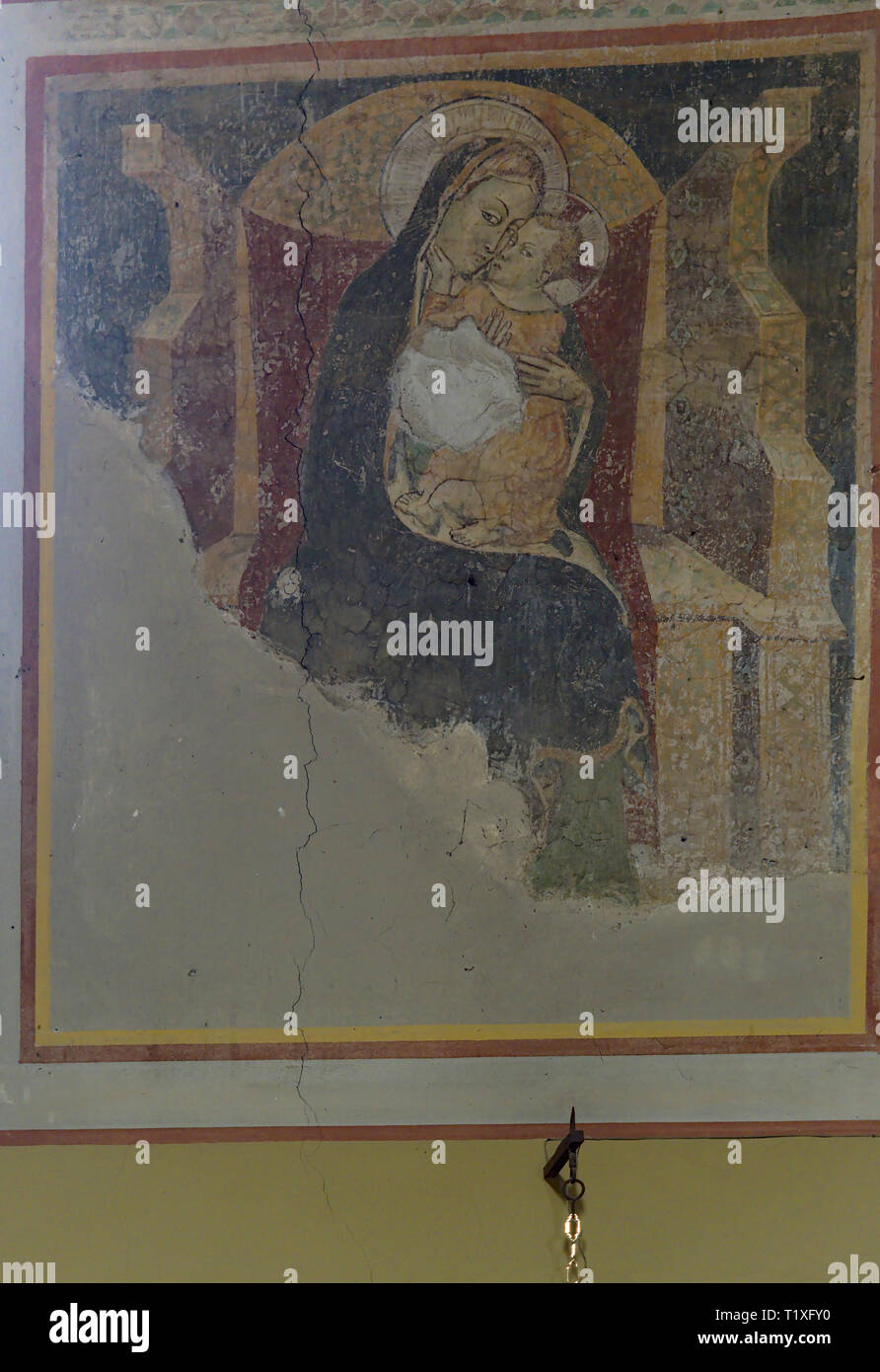 Assisi Umbria Italia. Abbazia di San Pietro, Abbazia di San Pietro; costruito decimo secolo, completata del XIII secolo. Interno, la Cappella del Santissimo Sacrame Foto Stock