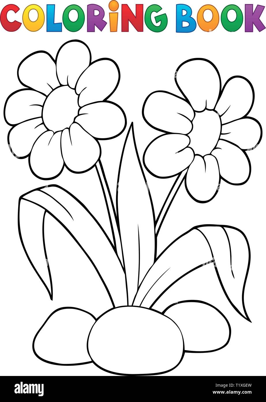 Libro da colorare fiore di primavera tema 1 - eps10 illustrazione  vettoriale Immagine e Vettoriale - Alamy