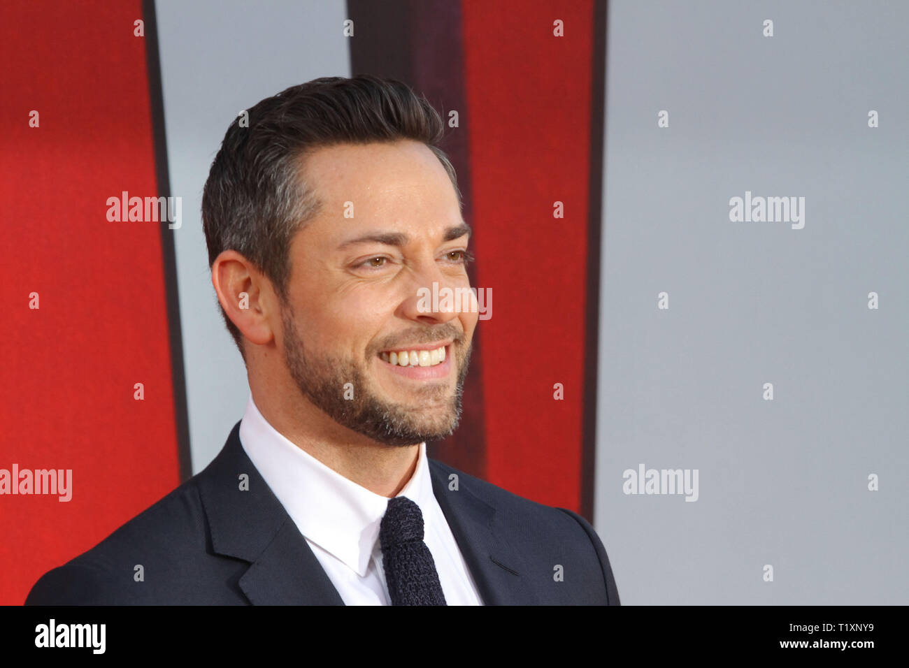 Zachary Levi alla prima Mondiale di "hazam" tenutasi presso la leva TCL Chinese Theatre, Hollywood, CA, 28 marzo 2019. Photo credit: Giuseppe Martinez / PictureLux Foto Stock
