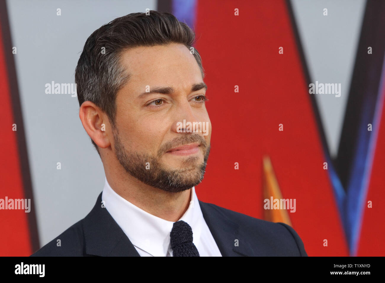 Zachary Levi alla prima Mondiale di "hazam" tenutasi presso la leva TCL Chinese Theatre, Hollywood, CA, 28 marzo 2019. Photo credit: Giuseppe Martinez / PictureLux Foto Stock