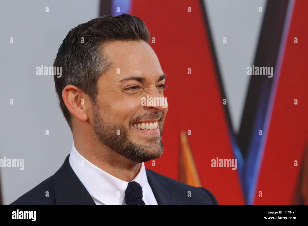 Zachary Levi alla prima Mondiale di "hazam" tenutasi presso la leva TCL Chinese Theatre, Hollywood, CA, 28 marzo 2019. Photo credit: Giuseppe Martinez / PictureLux Foto Stock