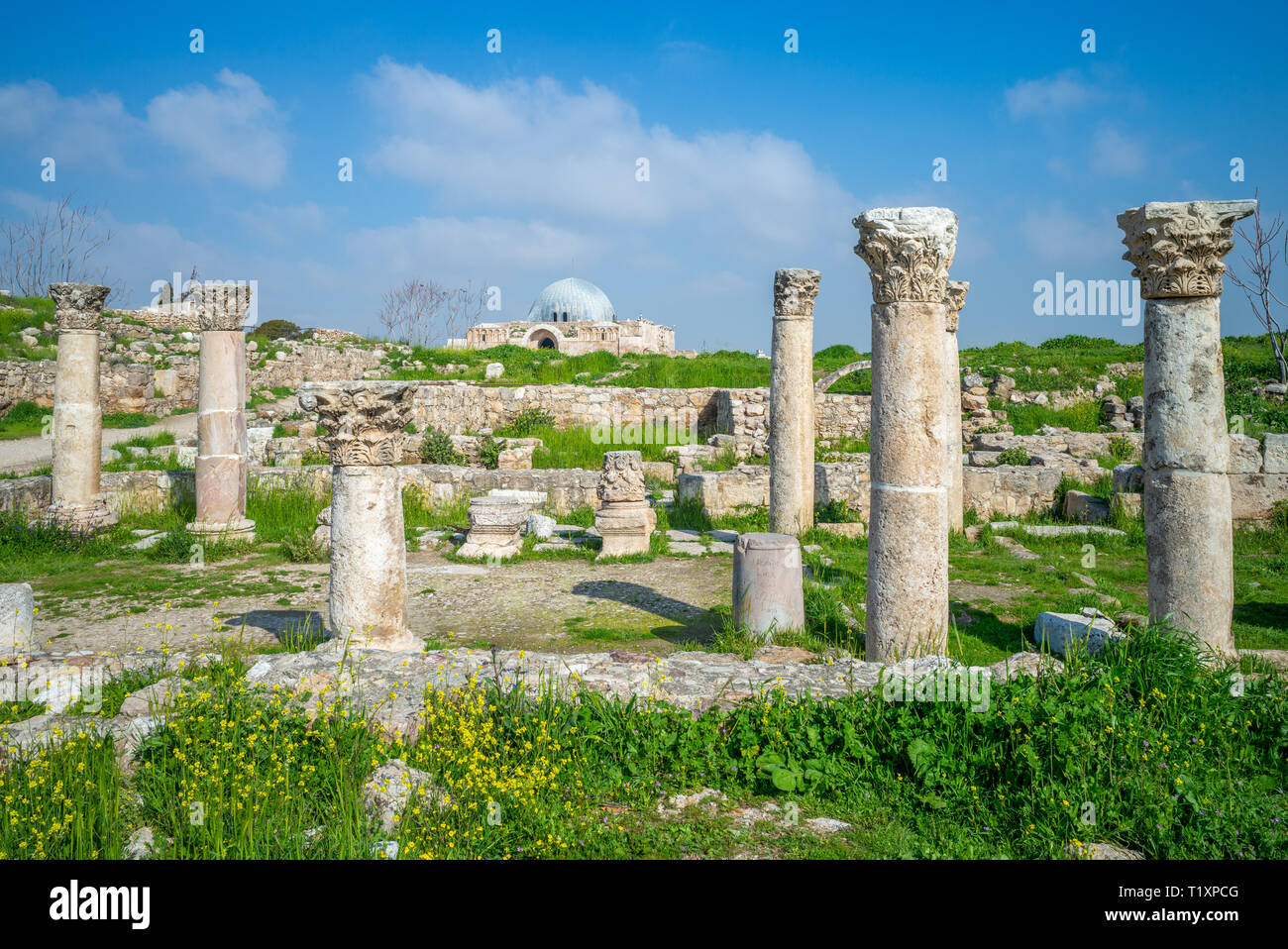 La chiesa bizantina a Cittadella di Amman, Giordania Foto Stock