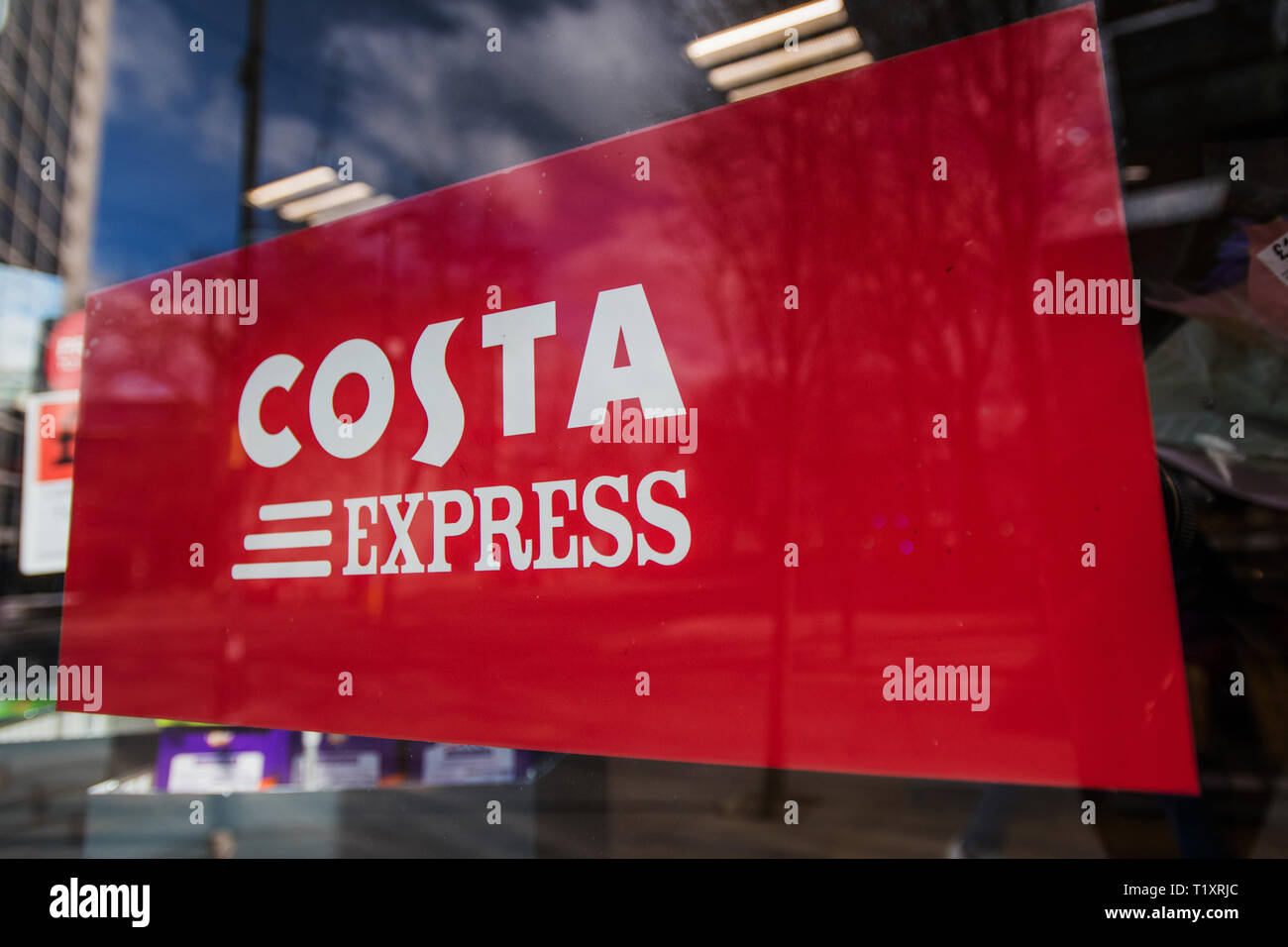 Caffè Cotsa Express segno. Foto Stock