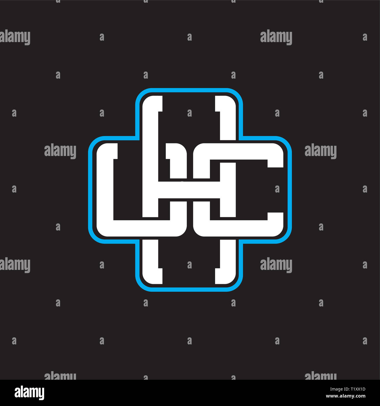 Lettera cross medical logo design Foto Stock