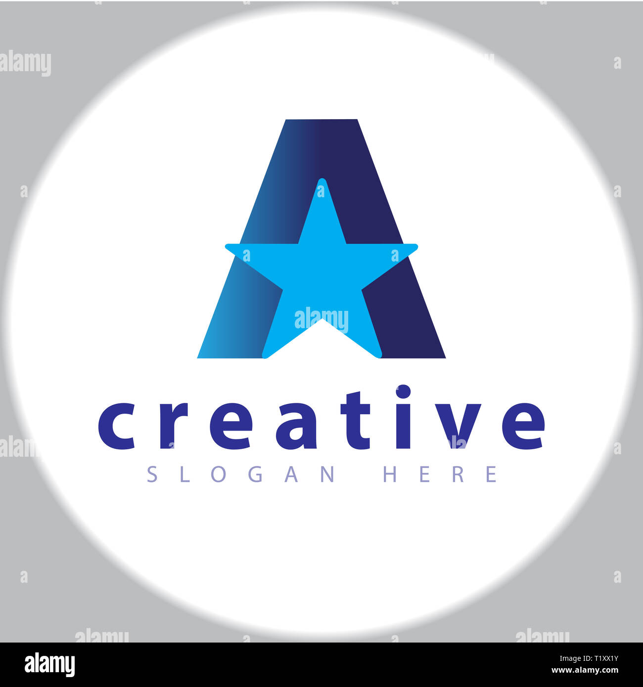 Una lettera di star logo design template vettoriale Foto Stock