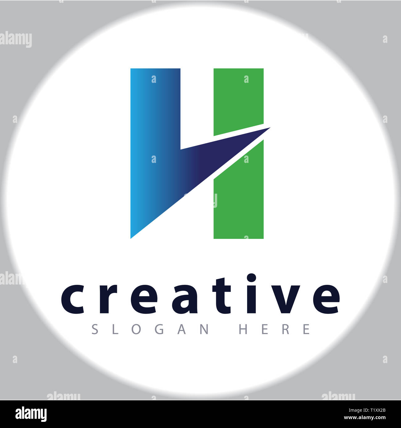 Lettera H Logo freccia template vettoriale Foto Stock