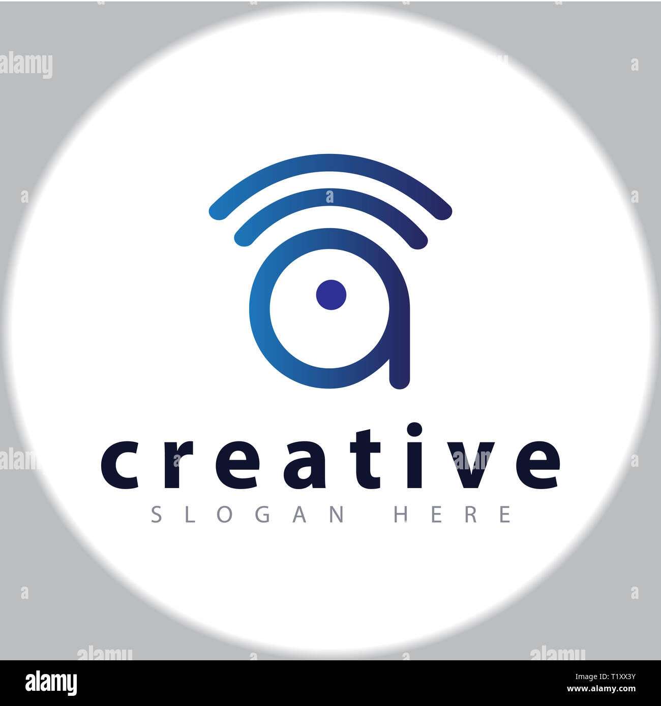 Una lettera con segnale icona logo template vettoriale Foto Stock