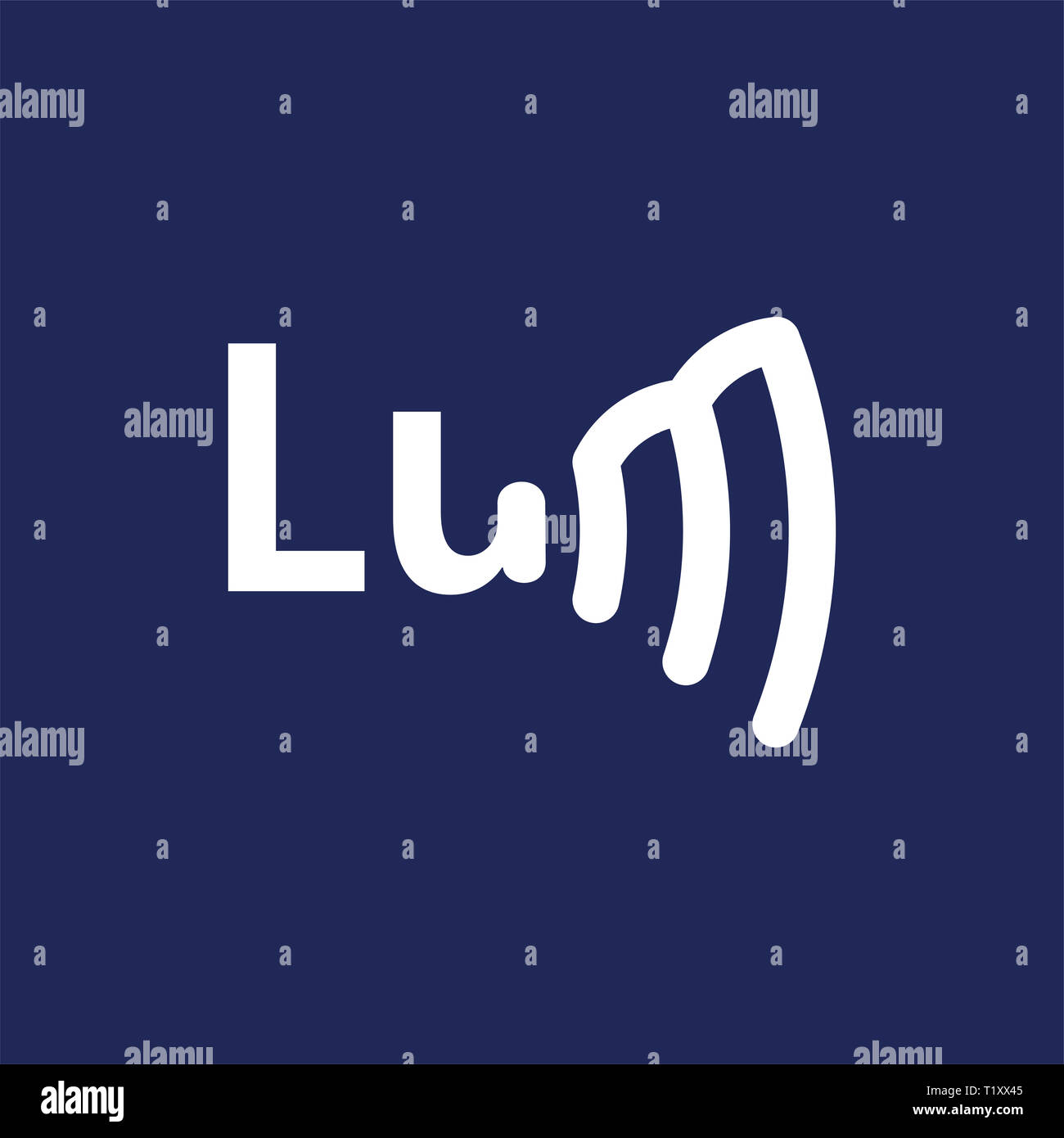 L um lettera iniziale con il logo di segnale template vettoriale Foto Stock